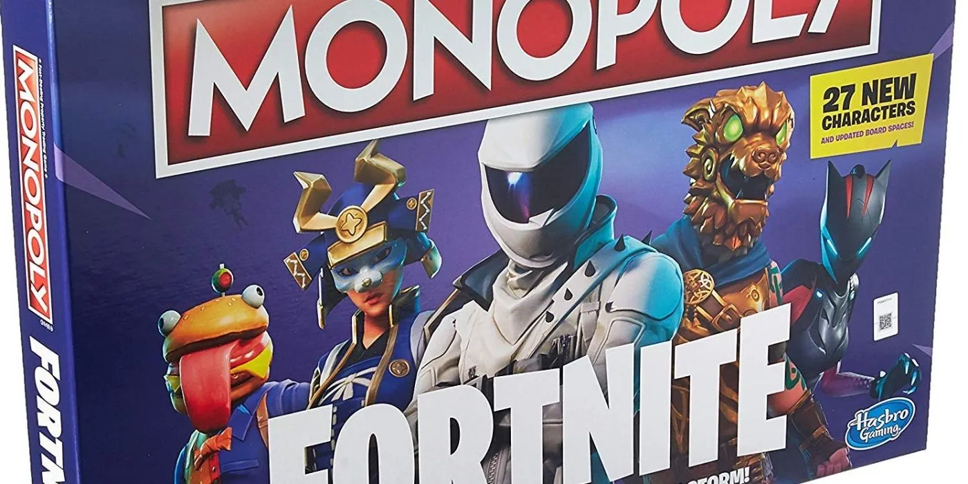 Frente da caixa do Monopólio Fortnite