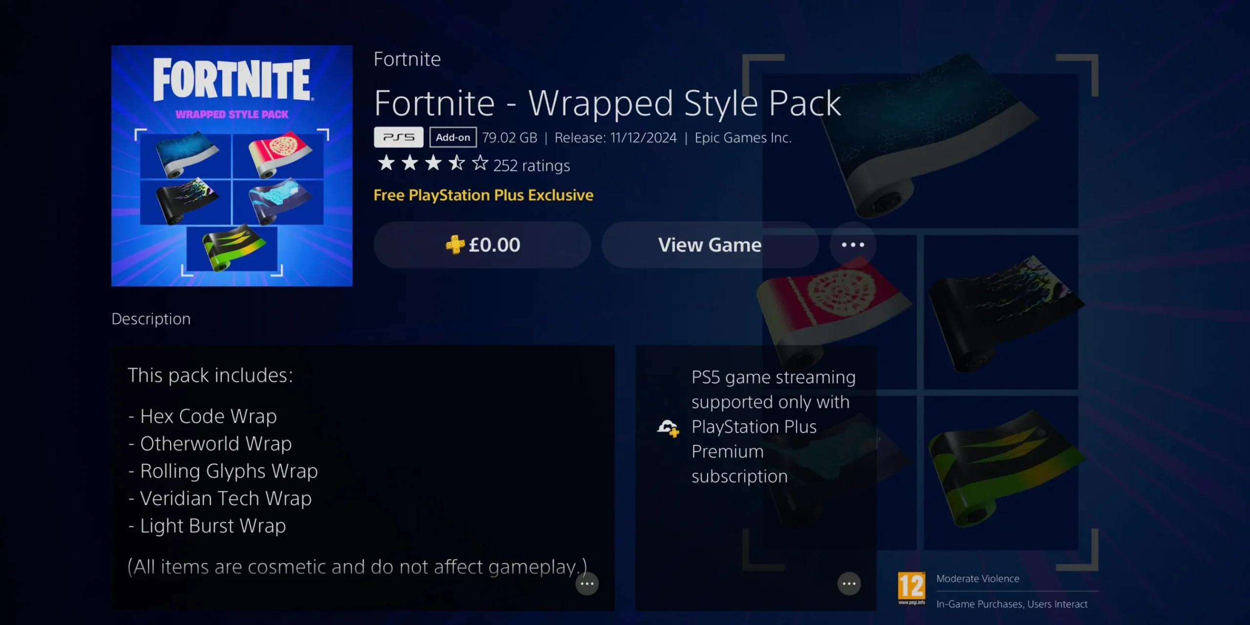 Pack de style Fortnite Wrapped disponible sur le PlayStation Store