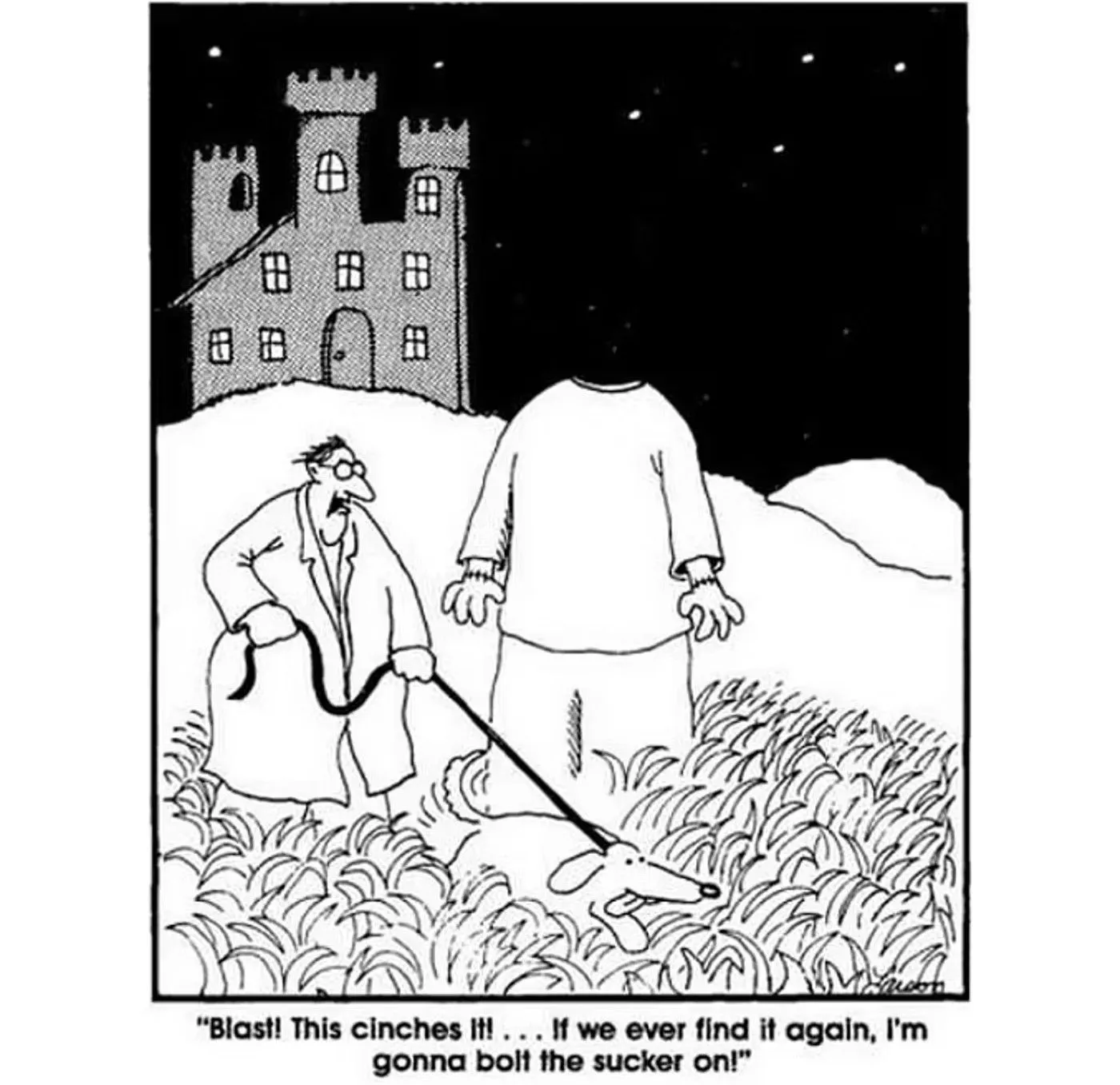 Far Side-Comic mit Verweis auf Frankenstein