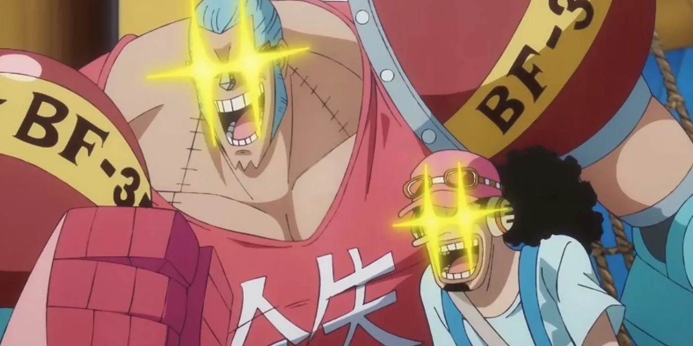 Franky e Usopp animados em One Piece