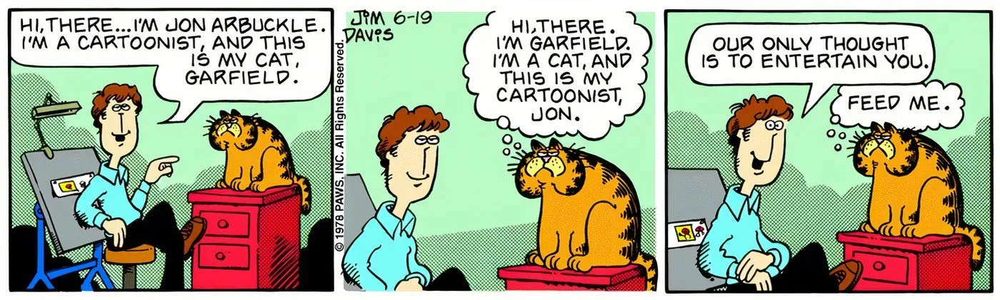 La primera tira cómica de Garfield.