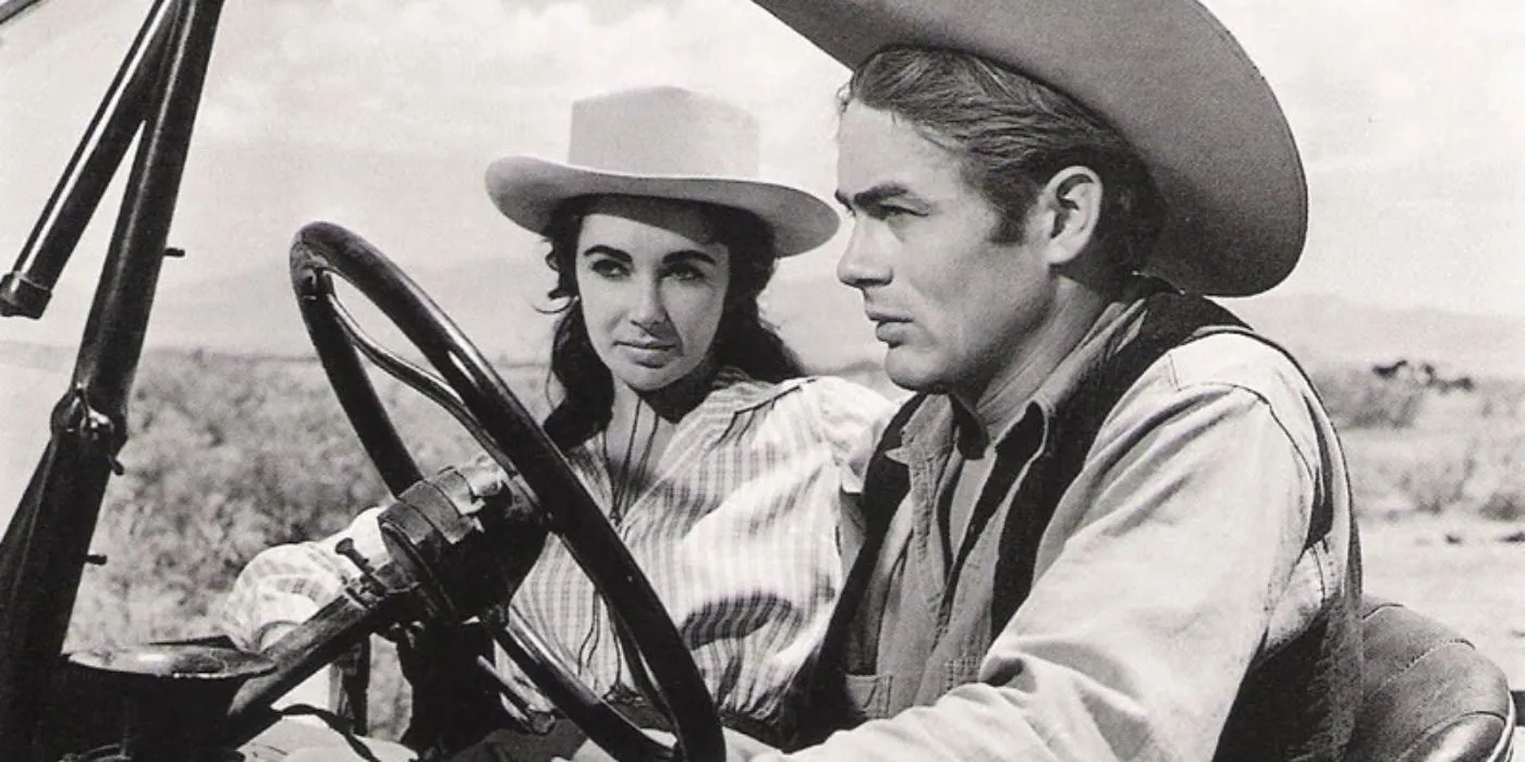 Elizabeth Taylor and James Dean in Giant