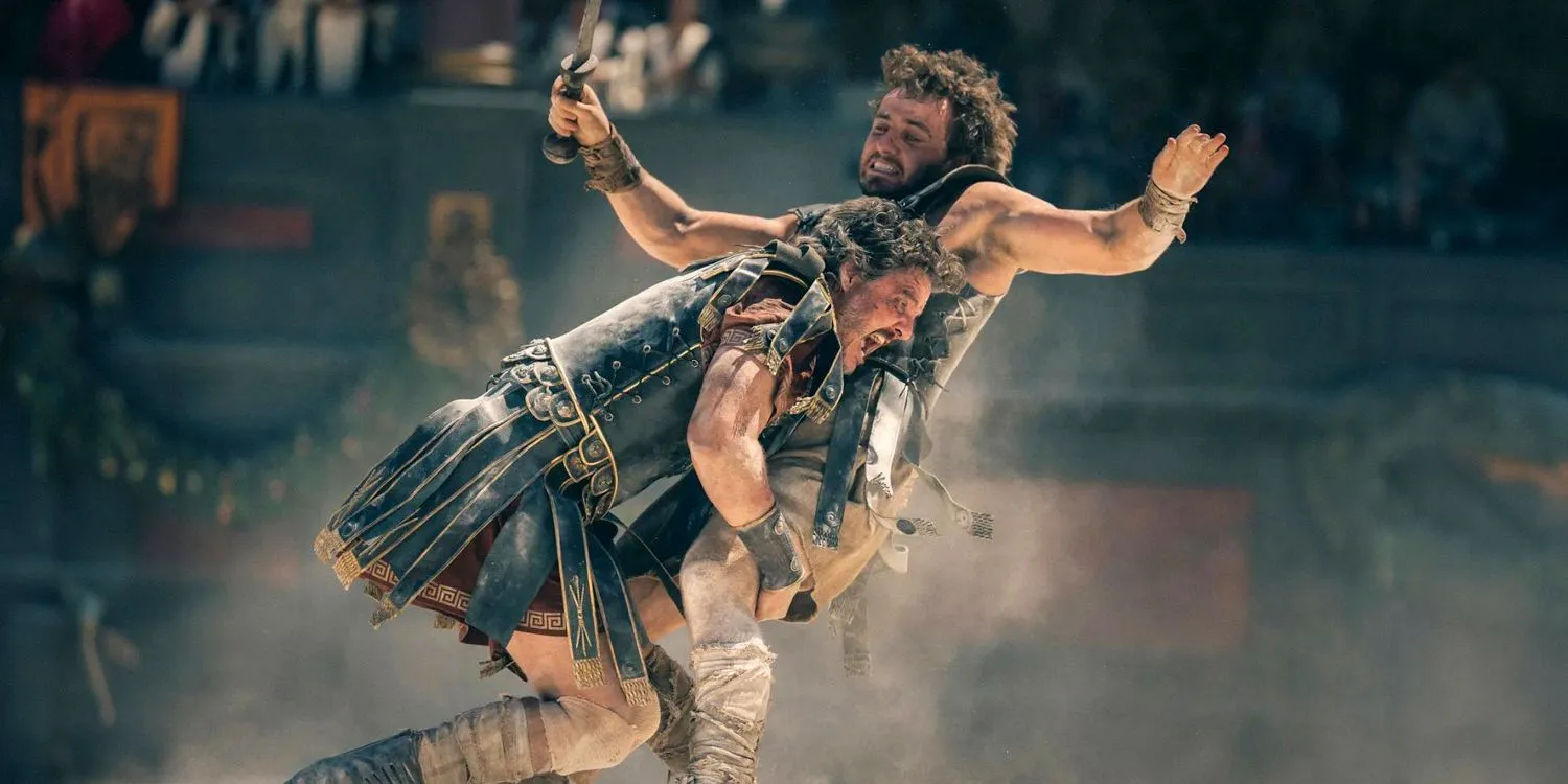 Pedro Pascals Acacius konfrontiert Paul Mescals Lucius in Gladiator II