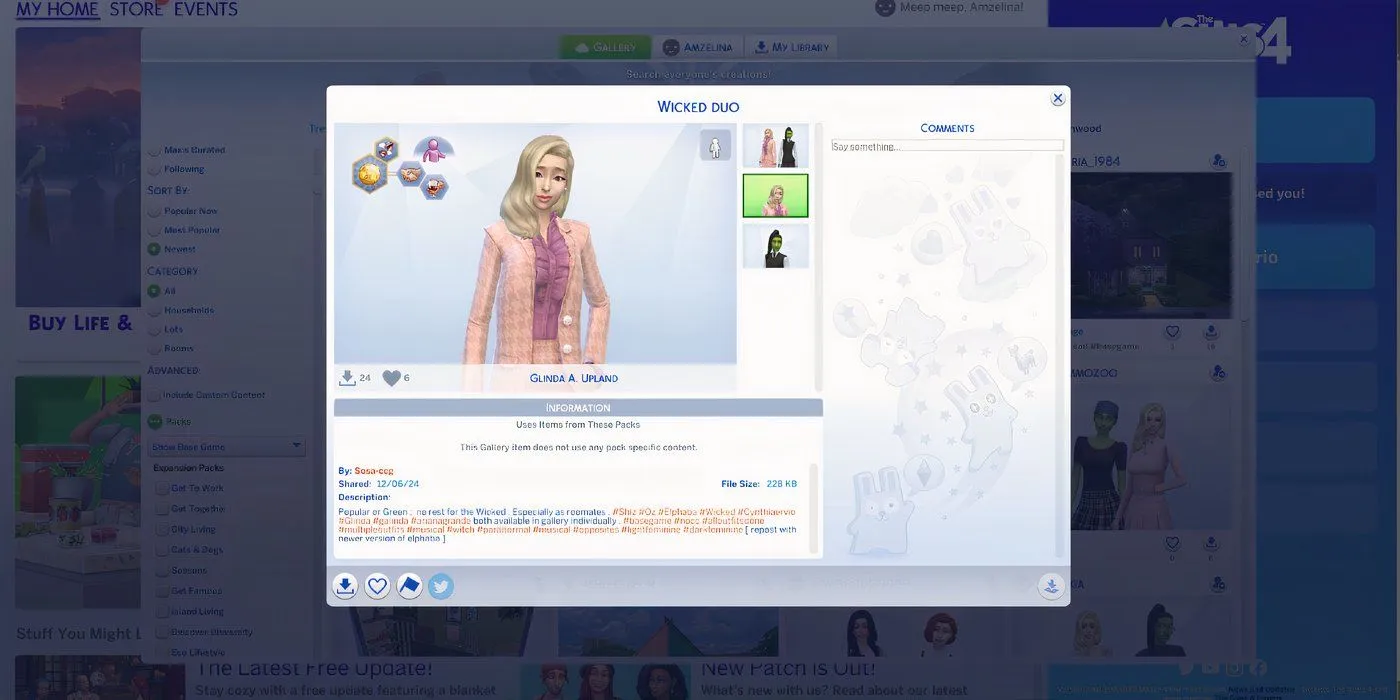 Glinda in Sims 4