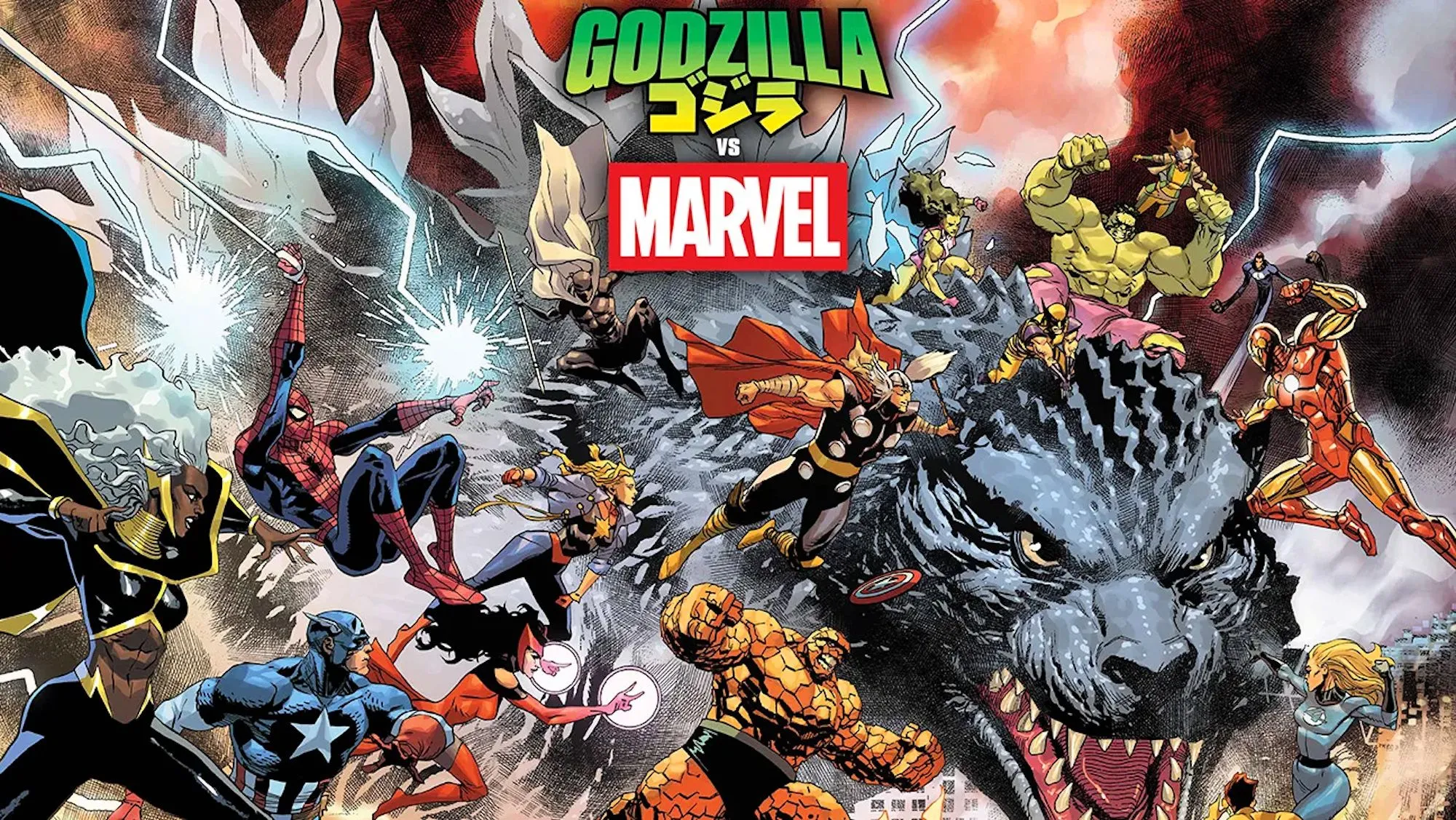 Ilustraciones de cómics del evento Godzilla vs Marvel