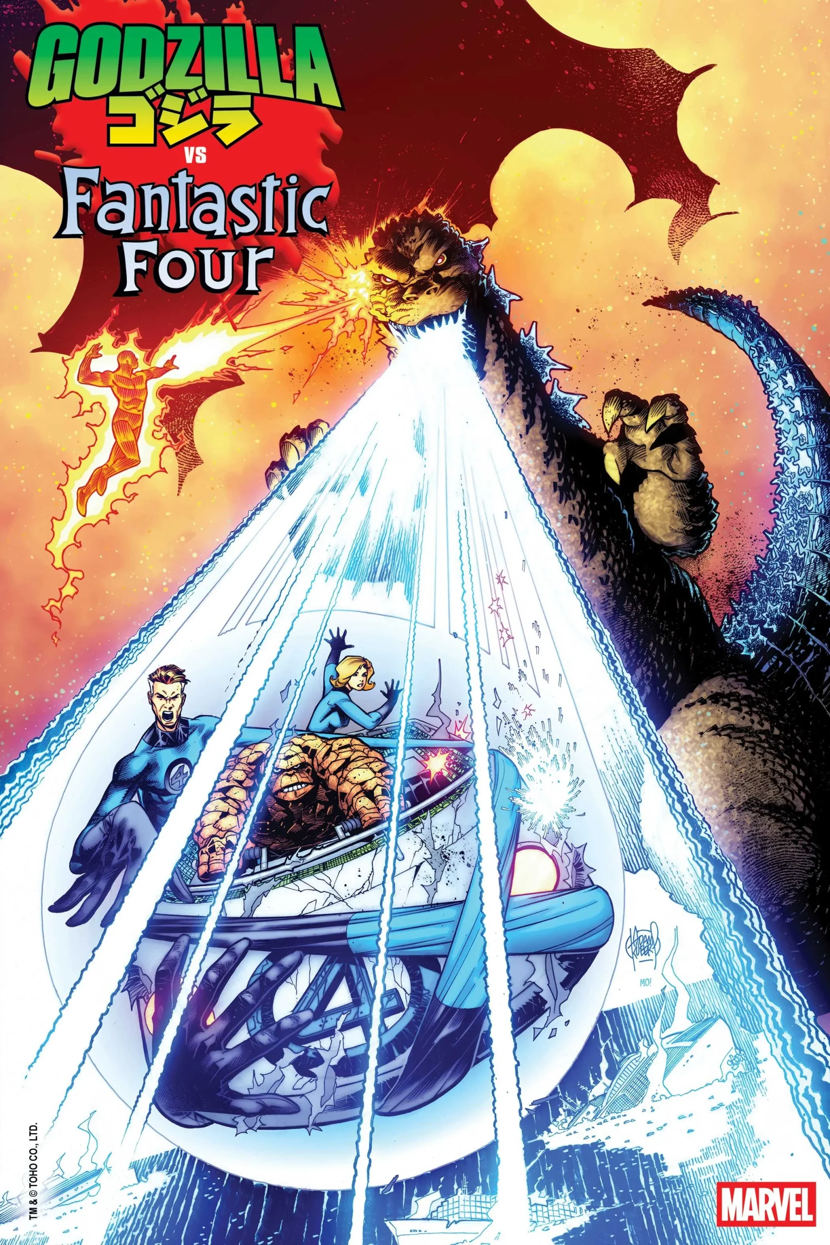 Main cover art for Godzilla vs. Fantastic Four