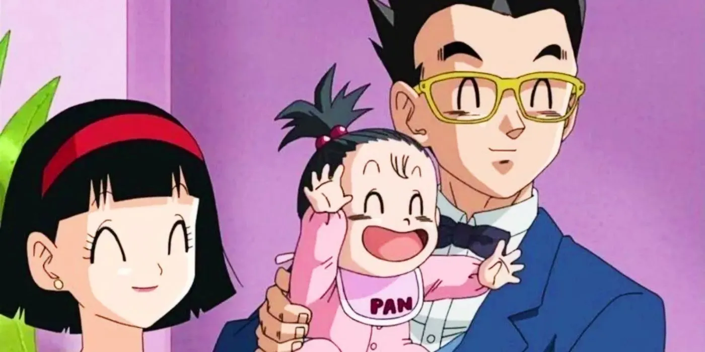 Gohan y Pan con Videl