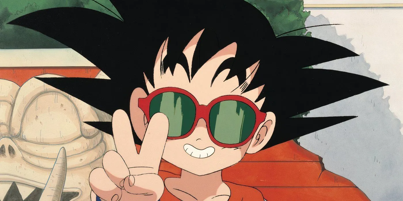 Goku trägt eine Brille