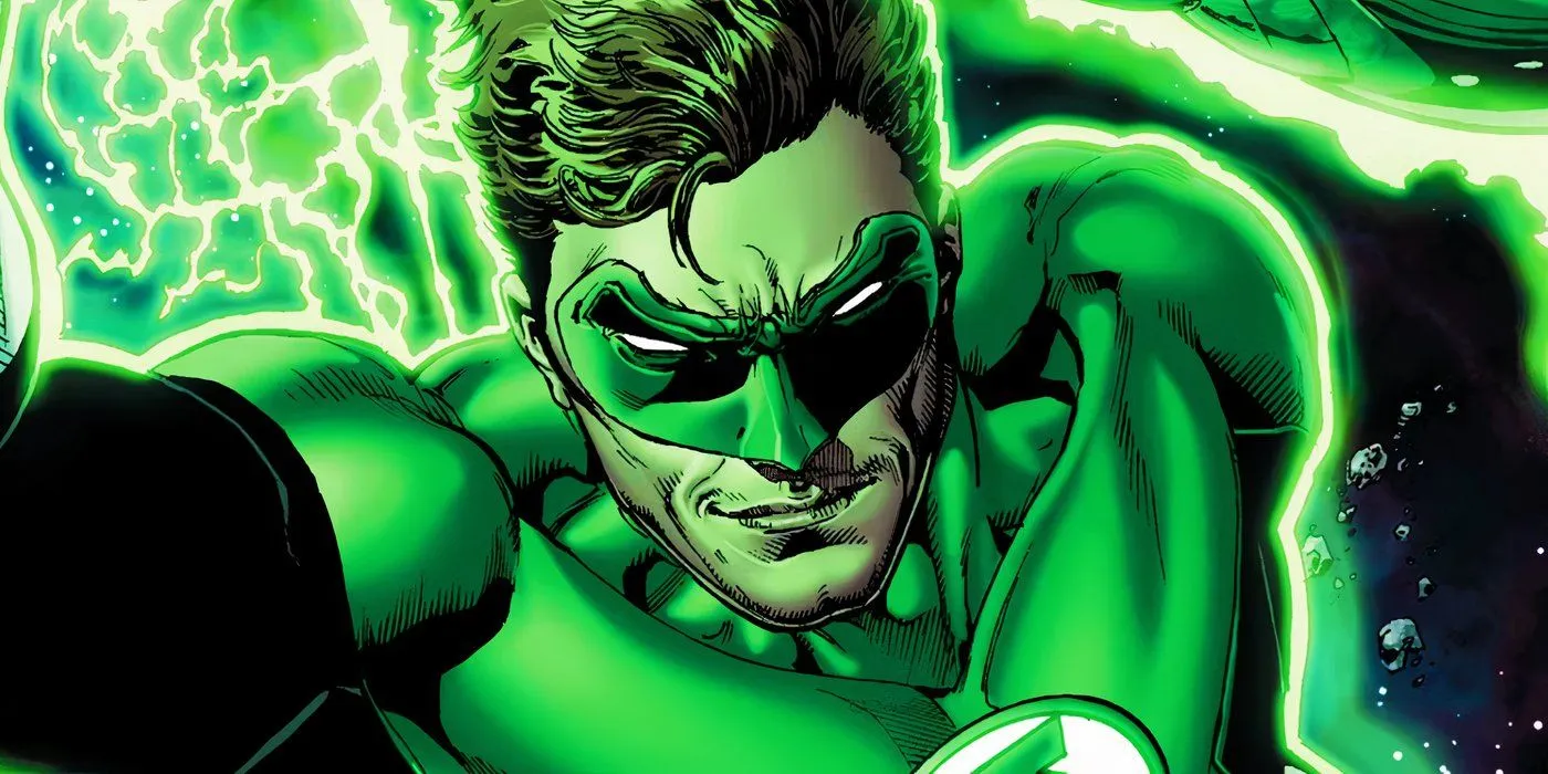 Hal Jordan nei panni di Lanterna Verde nei fumetti DC usando i suoi poteri