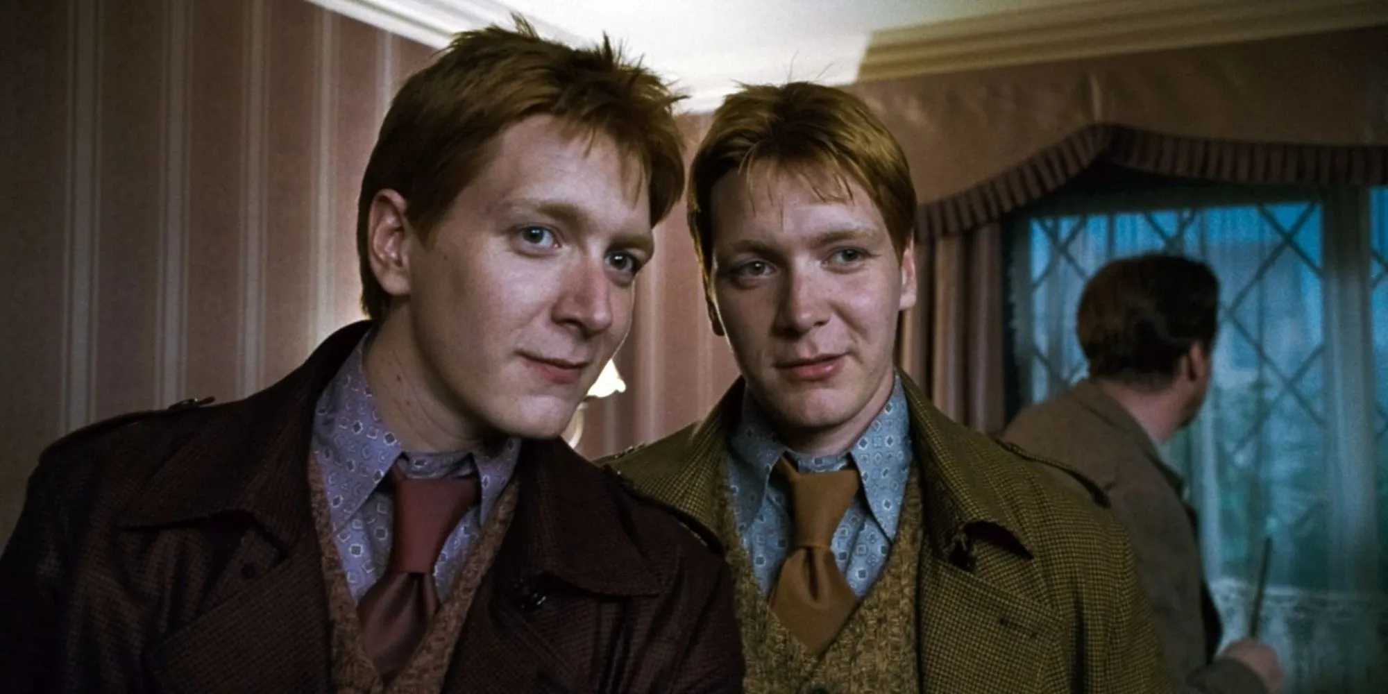 Harry Potter and the Weasley twins.