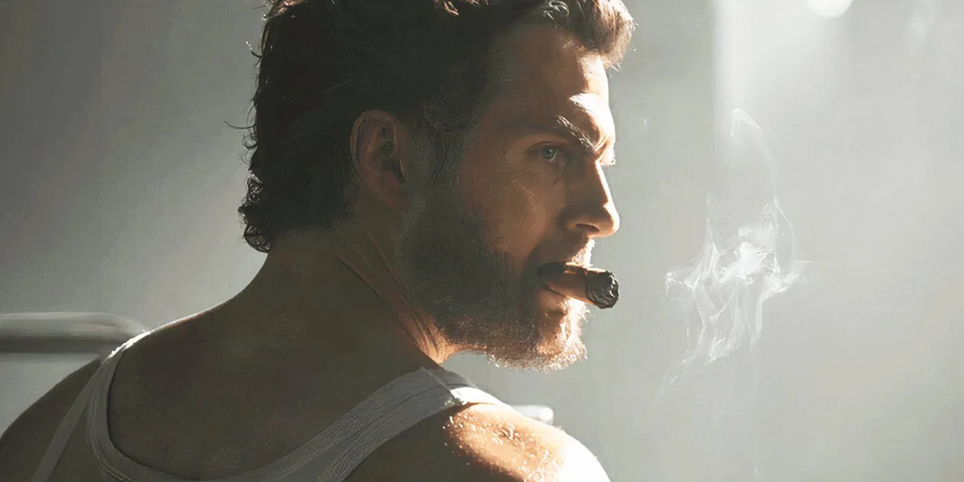 Henry Cavill's Wolverine smoking a cigar in Deadpool & Wolverine