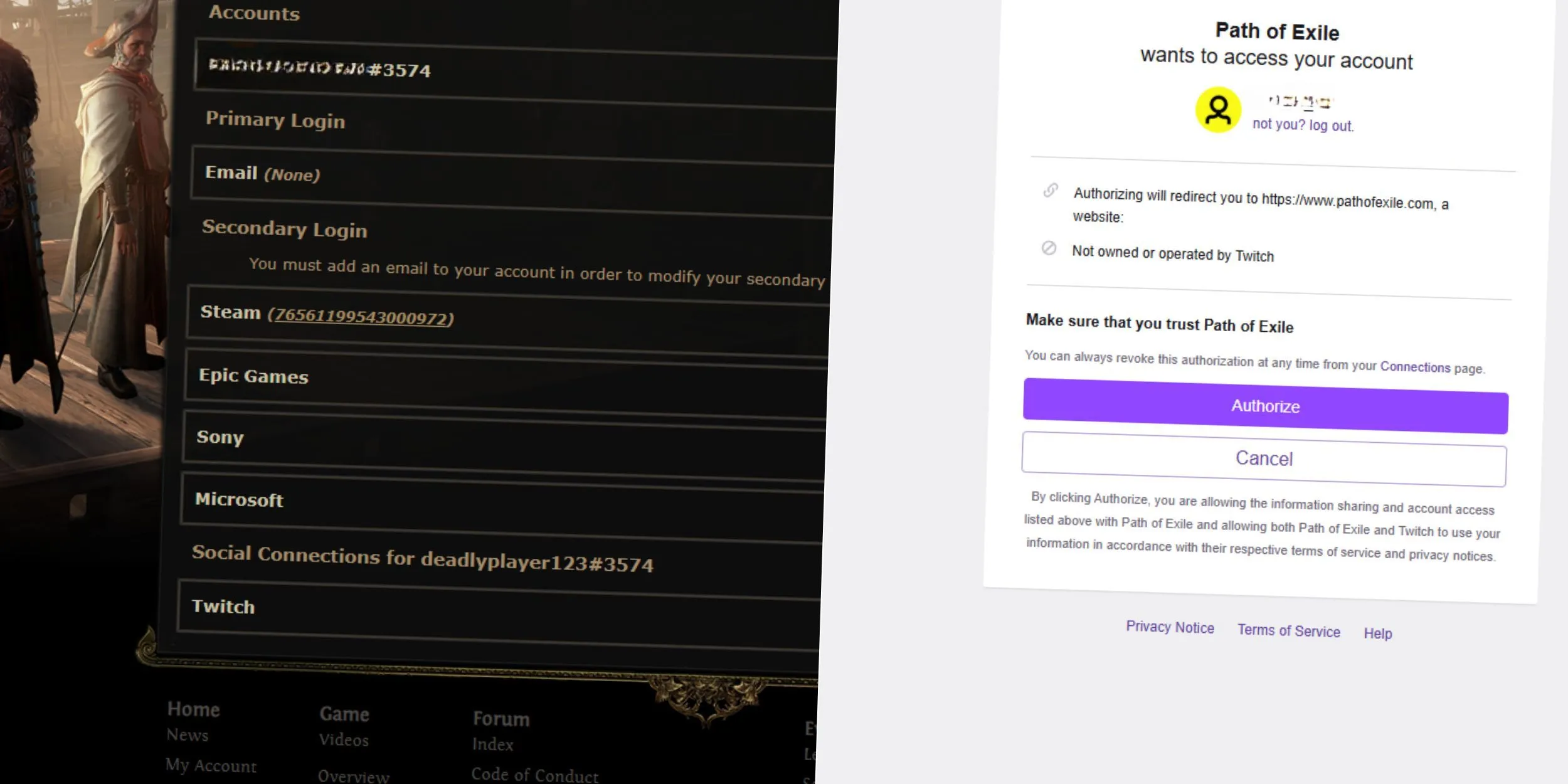 Come collegare gli account Path of Exile 2 e Twitch
