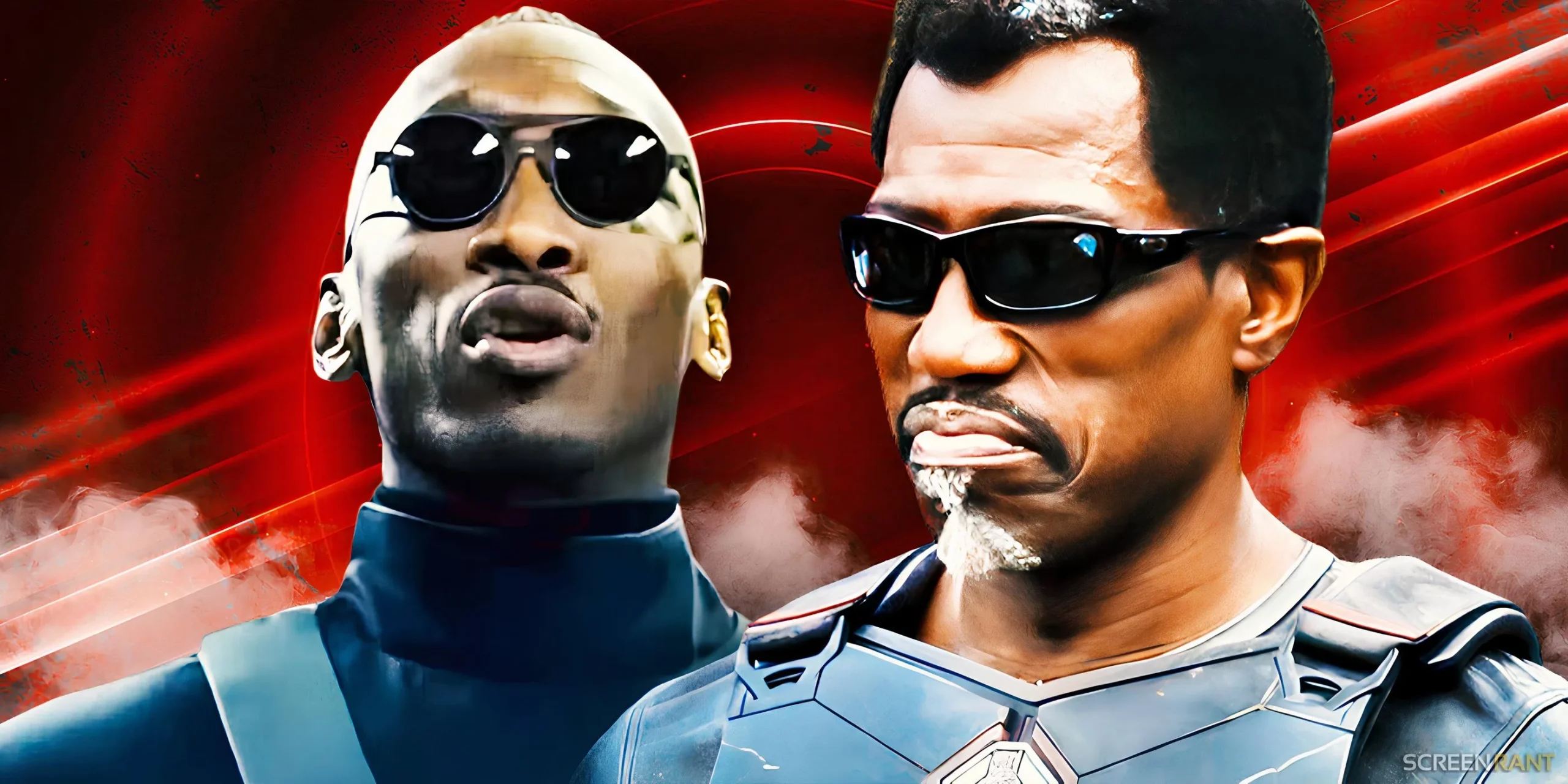 Mahershala Ali with sunglasses and Wesley Snipes as Blade in Deadpool & Wolverine