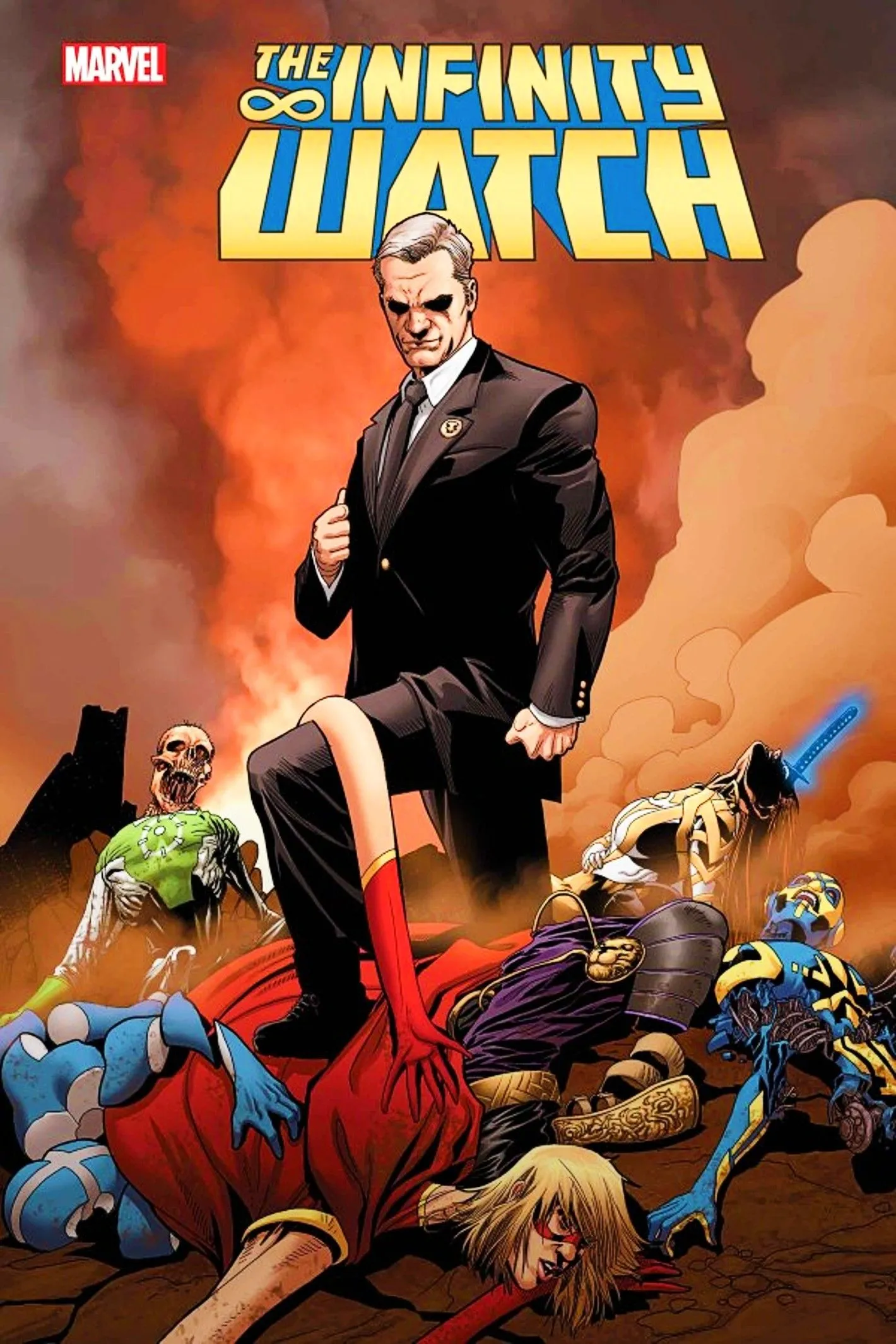 Cover von Infinity Watch Nr. 2: Phil Coulson steht über den Leichen seiner Teamkollegen