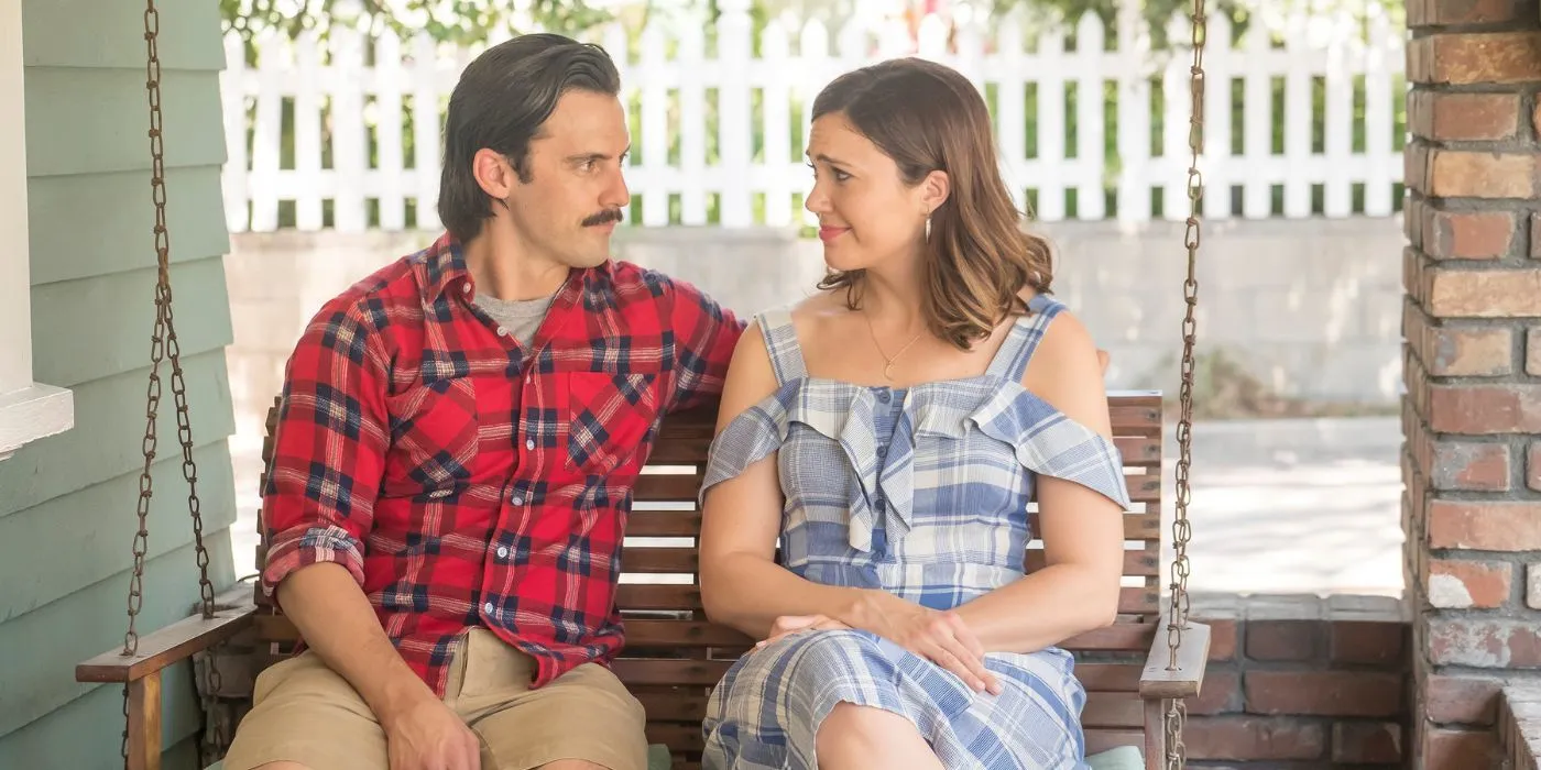 Jack e Rebecca em um balanço na segunda temporada de This Is Us