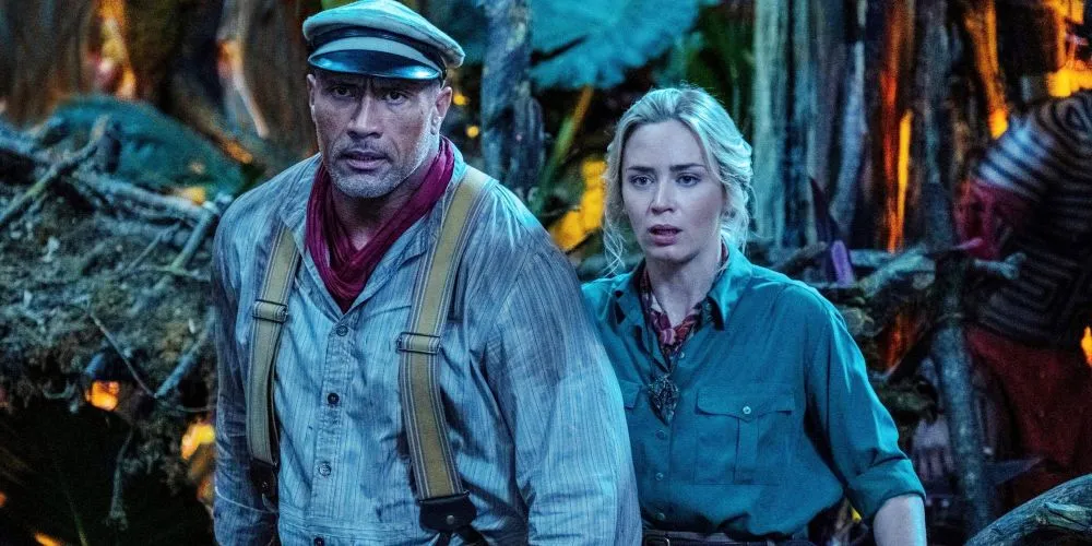 Frank and Lily look terrified in Jungle Cruise