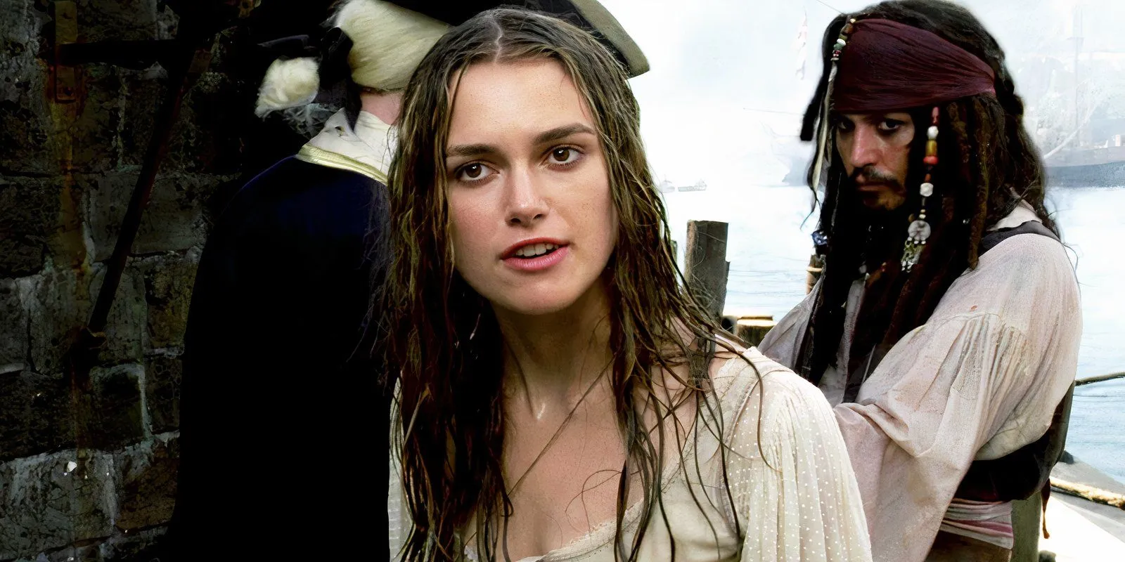 Keira Knightley scolding the crew in Pirates of the Caribbean