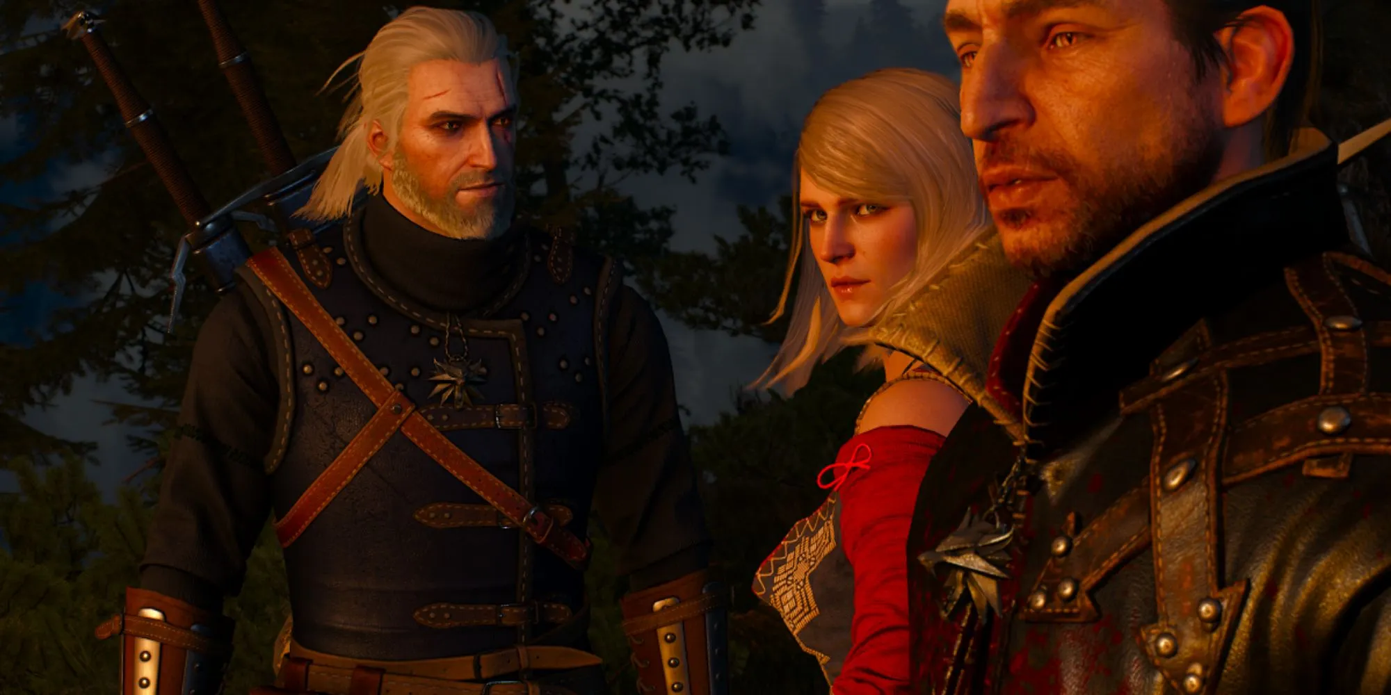 Geralt mit Keira Metz und Lambert in Kaer Morhen