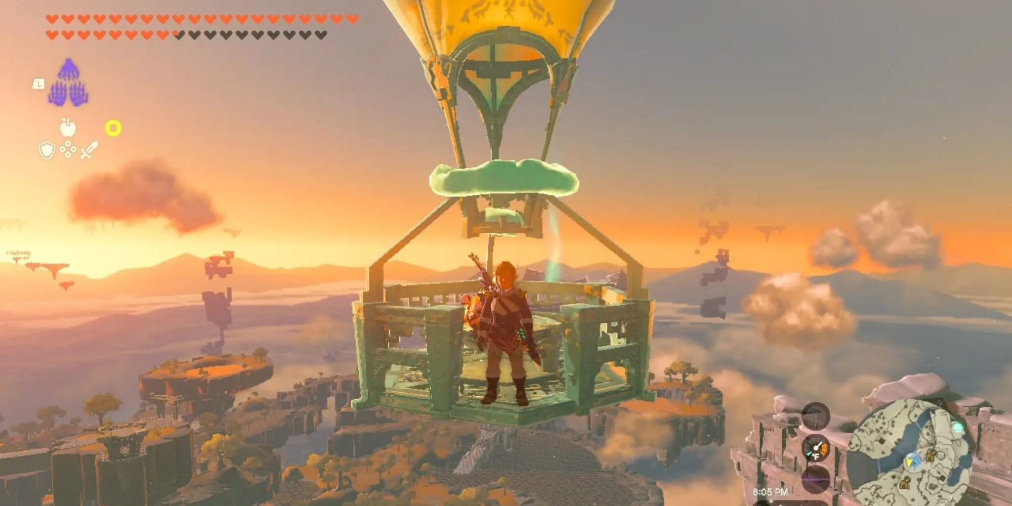 Link in einem Heißluftballon