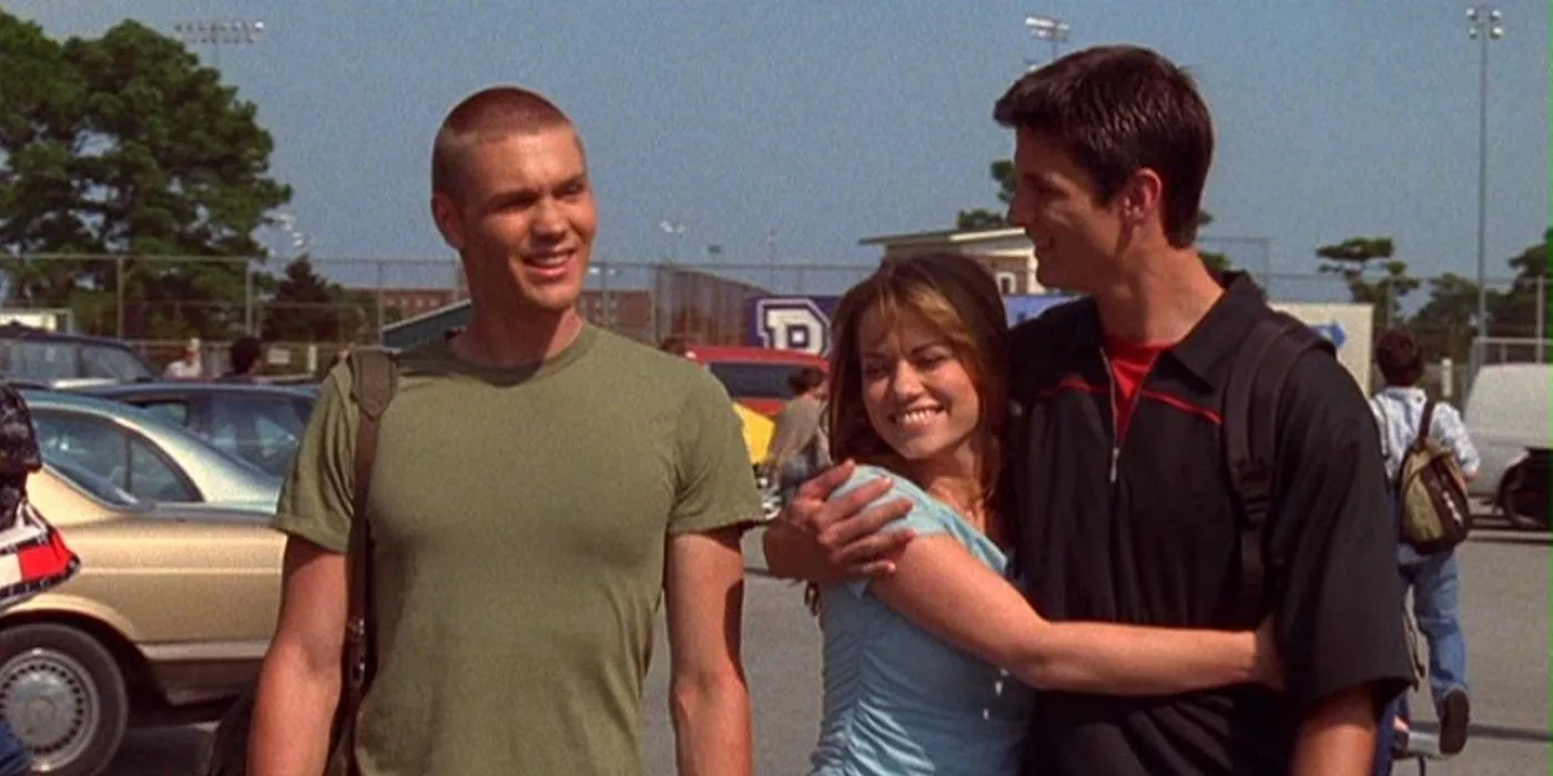 Lucas, Haley y Nathan en One Tree Hill