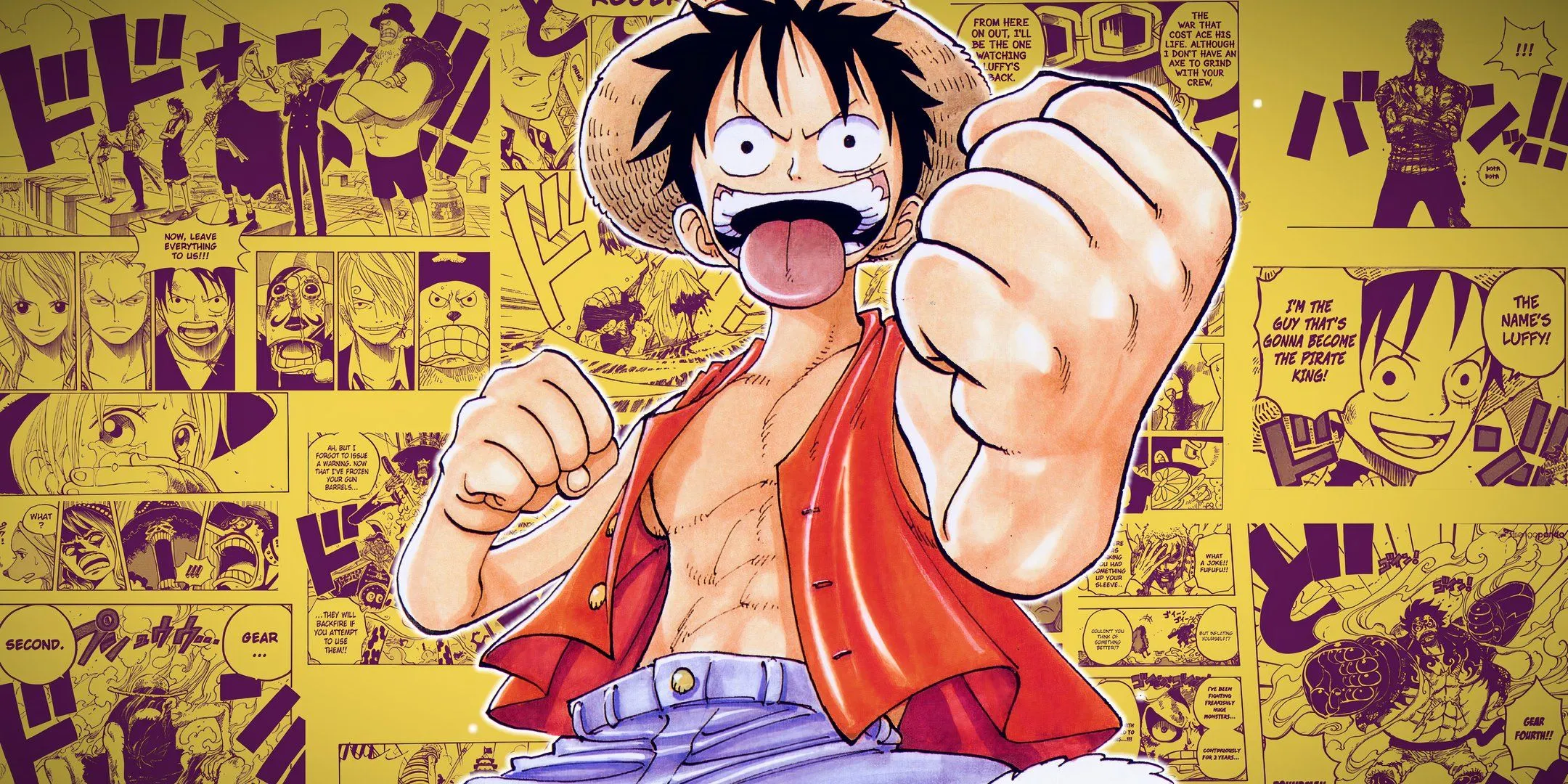 Luffy con paneles de manga