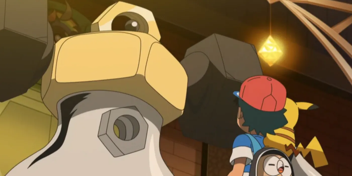 Melmetal avec Ash et Pikachu