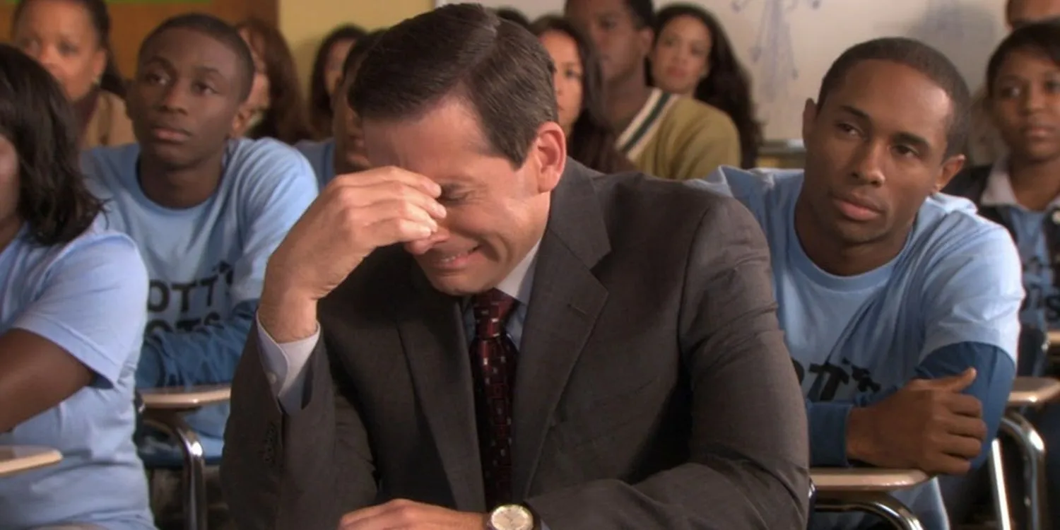 Michael Scott chorando em The Office