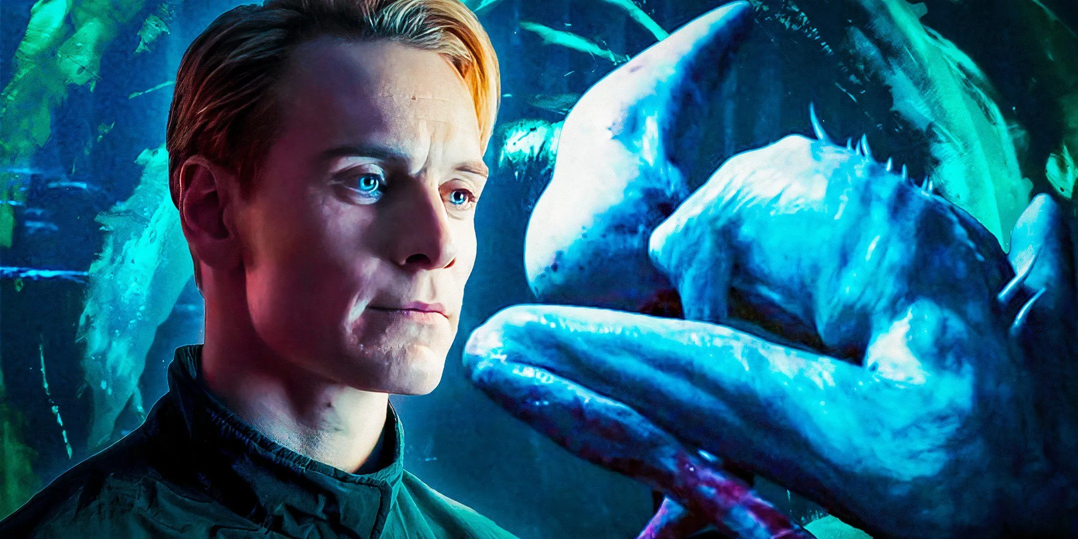 David (Michael Fassbender) aus Prometheus und ein Neomorph aus Alien: Covenant