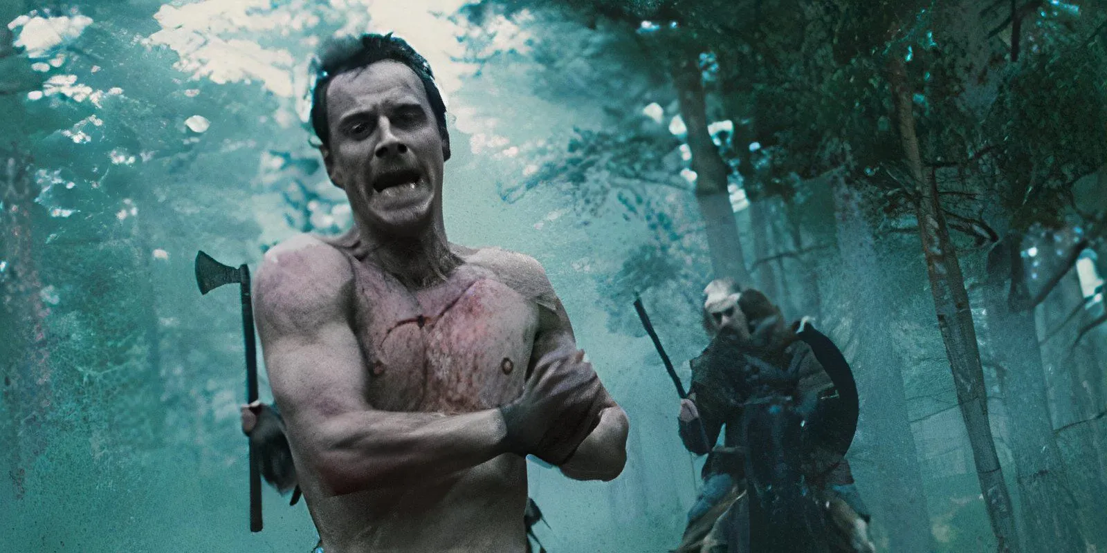 Michael Fassbender uciekający przed koniem i jeźdźcem w Centurionie