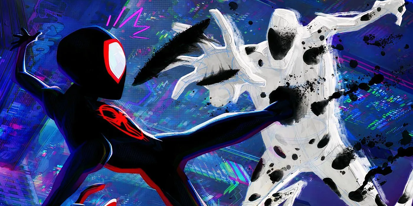 Miles Morales donne un coup de pied dans le trou de Spot dans Spider-Man: Across the Spider-Verse