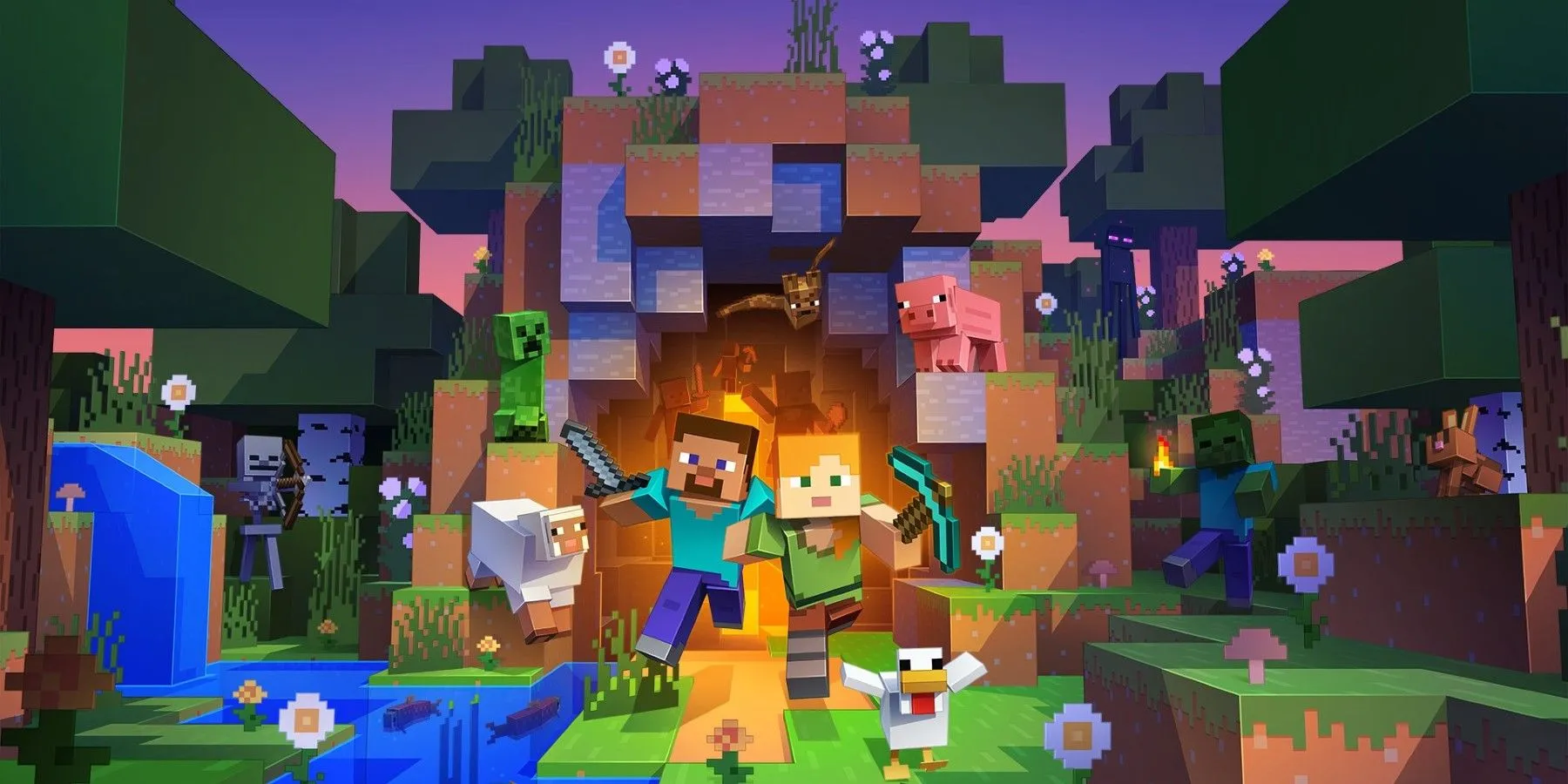 Minecraft Key Art con Steve