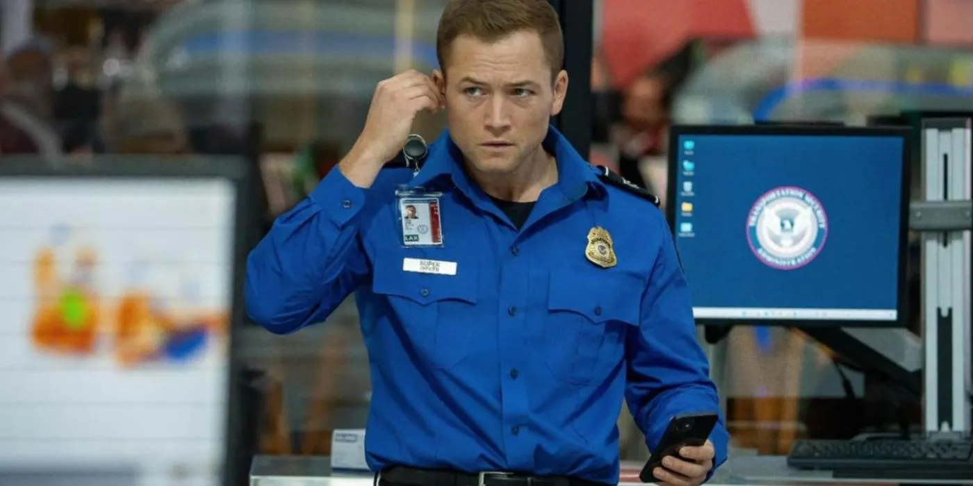 More moments from Carry-On featuring Taron Egerton