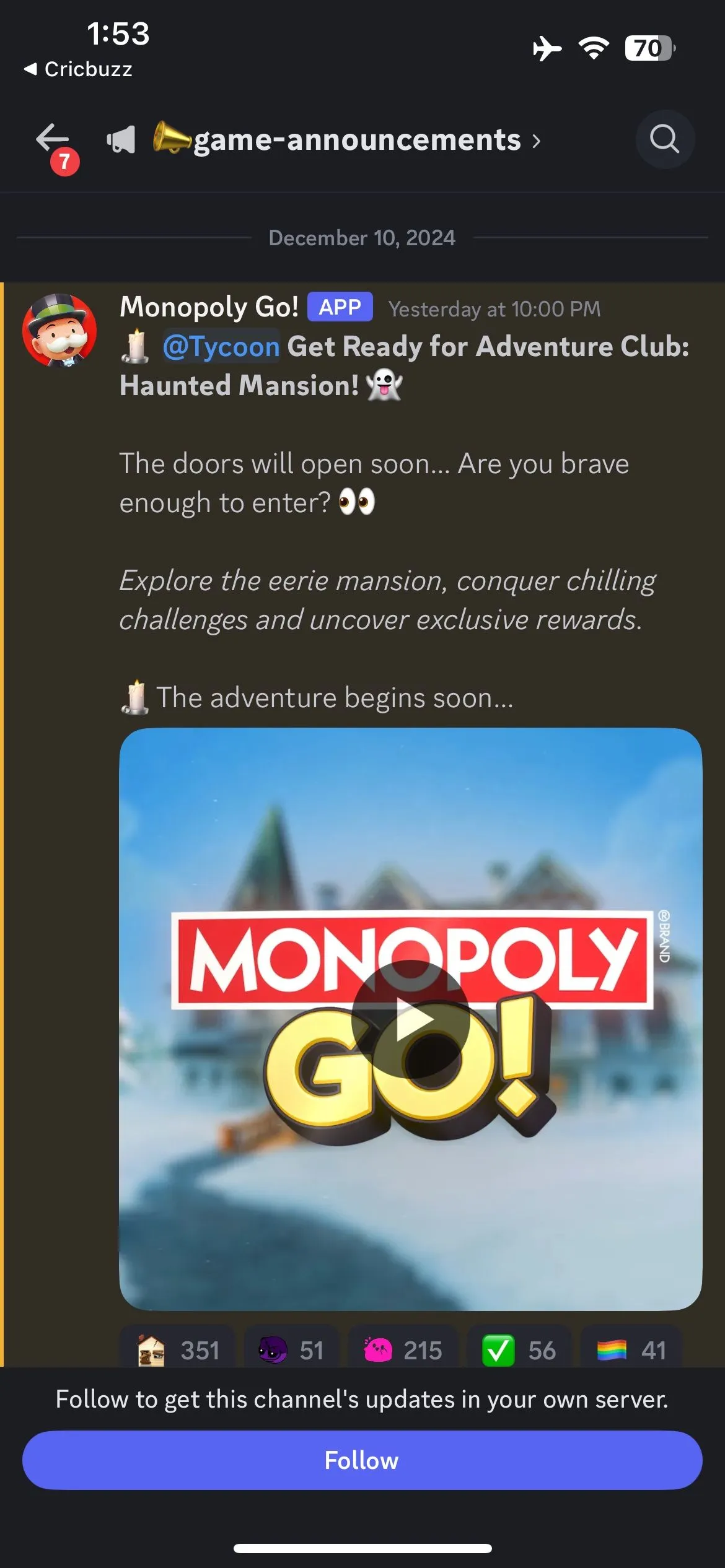 Monopoly GO Adventure Club Haunted Mansion