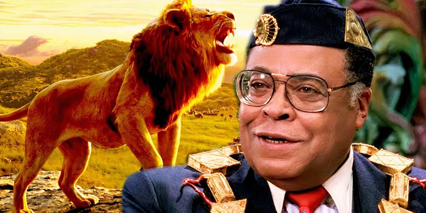 Mufasa brüllt, James Earl Jones lächelt