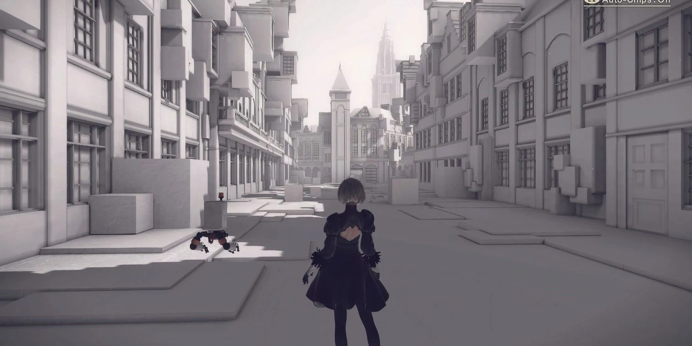 Nier: Automata explore une ville blanche