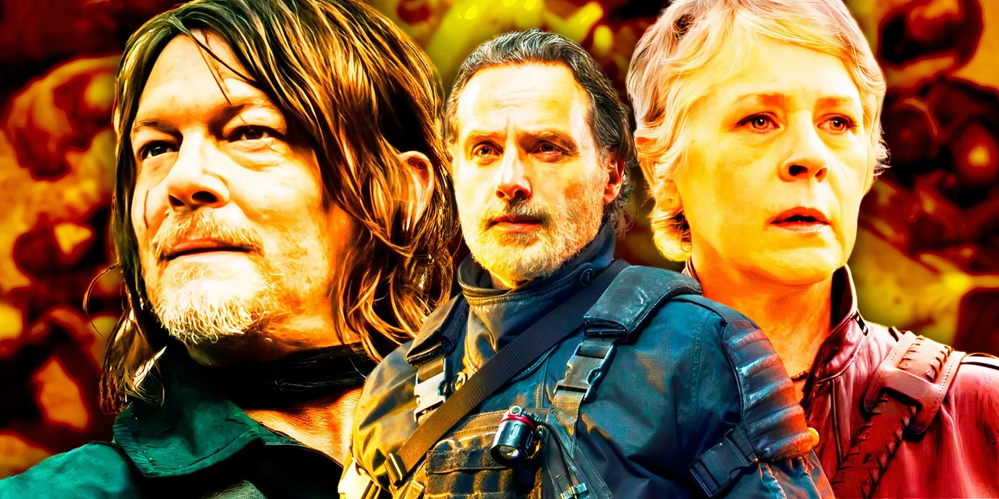 Daryl et Carol avec Rick dans The Walking Dead