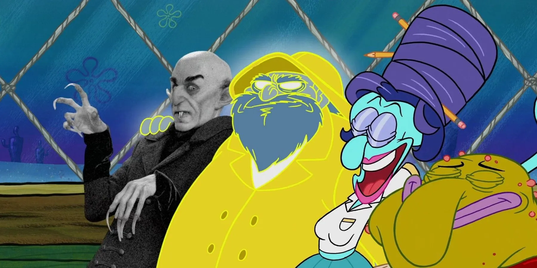 Nosferatu with SpongeBob at the Krusty Krab