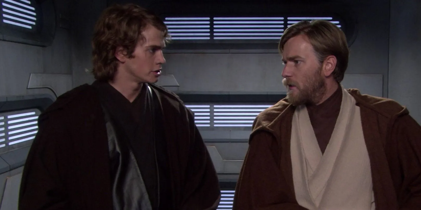 Anakin et Obi-Wan dans un ascenseur