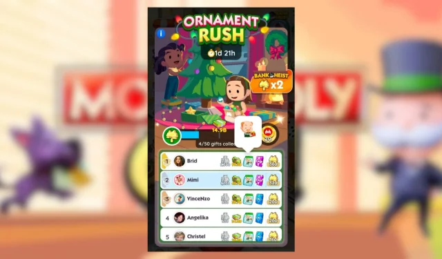 Monopoly GO : récompenses et étapes clés de l’événement Ornament Rush