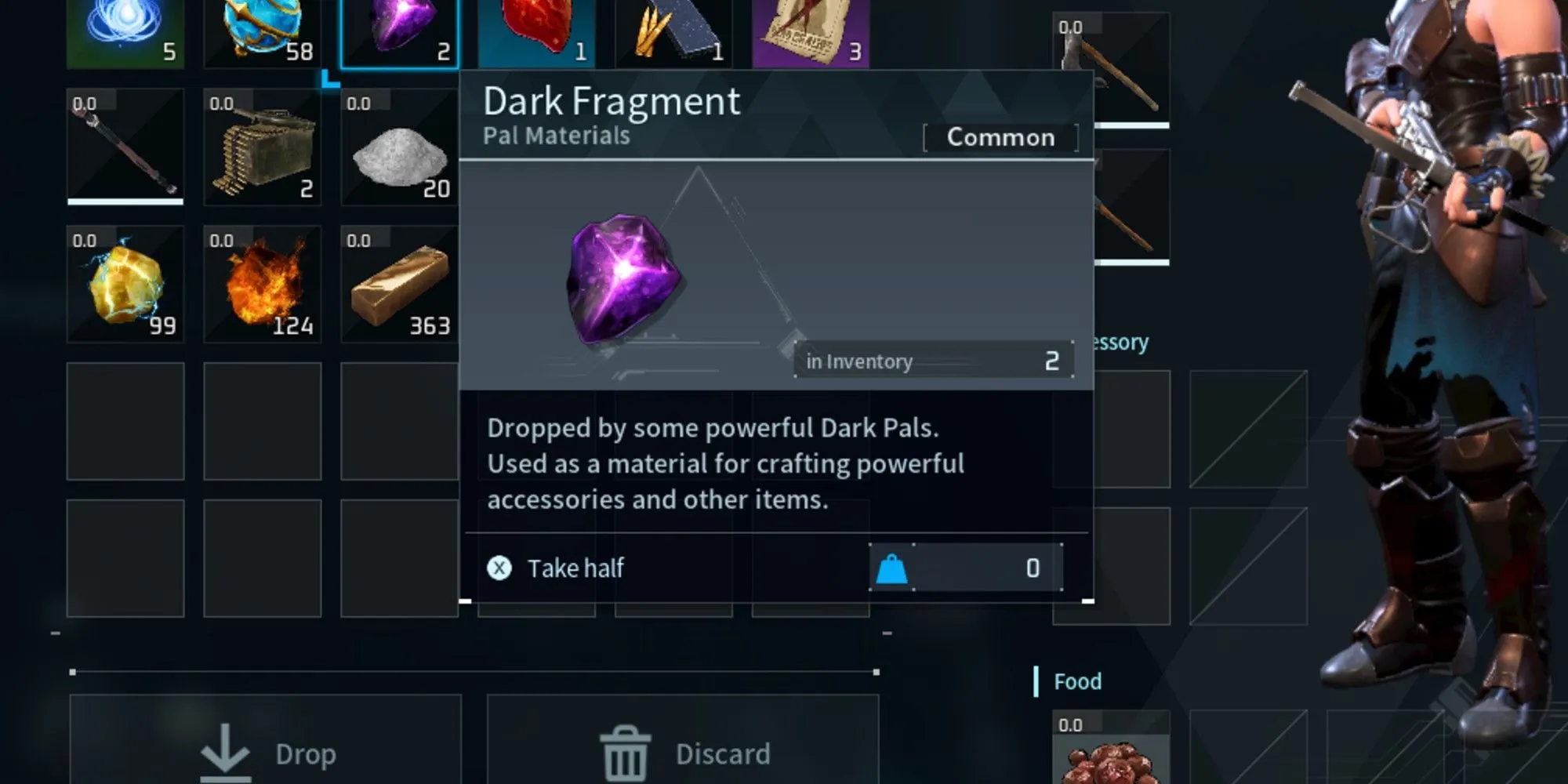 Dark Fragment close-up in inventory