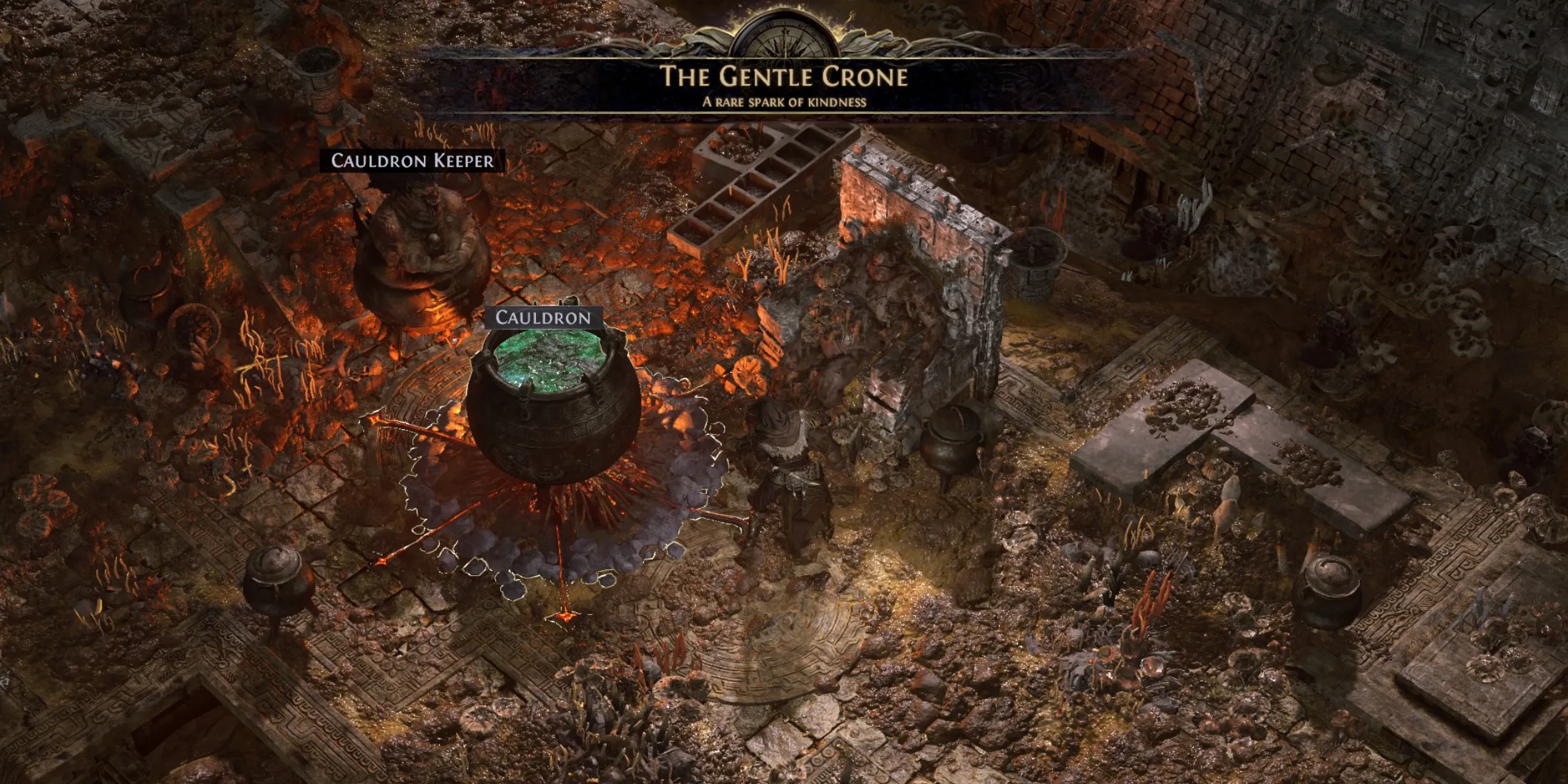 Path of Exile 2 Mushroom Quest Gardien du chaudron La douce vieille