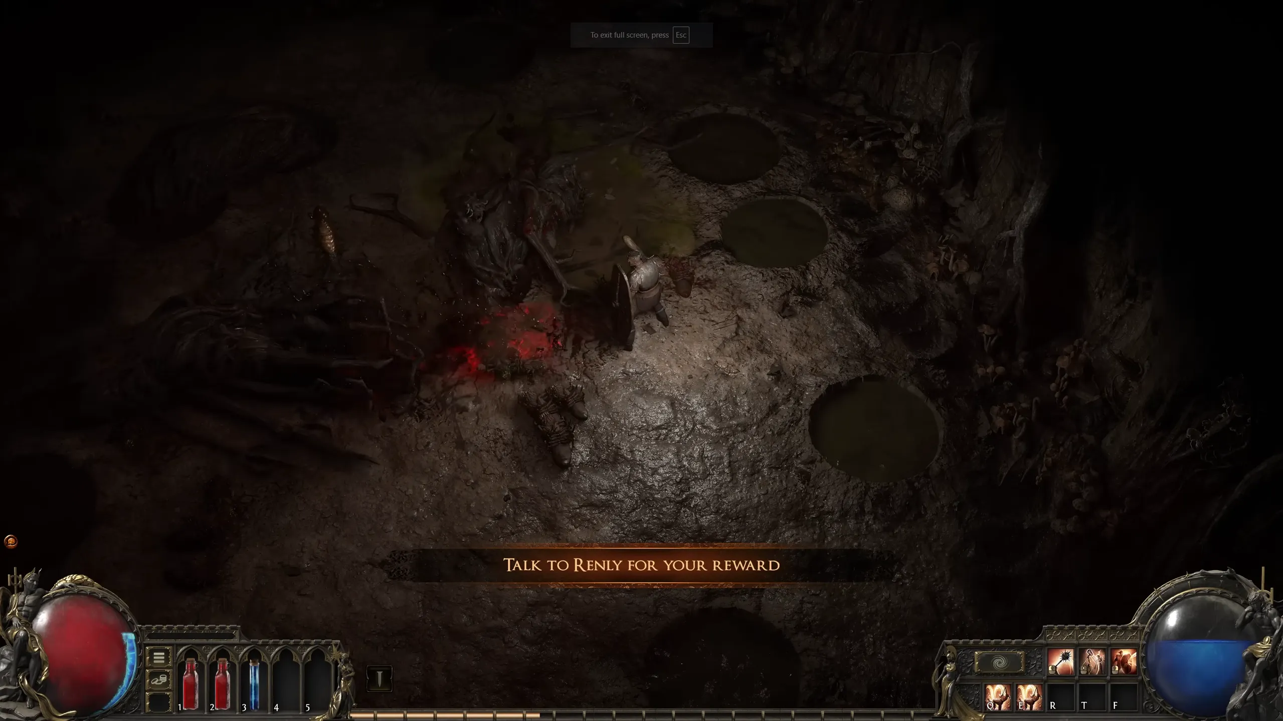 Scène de mise à mort du boss dans Path of Exile 2