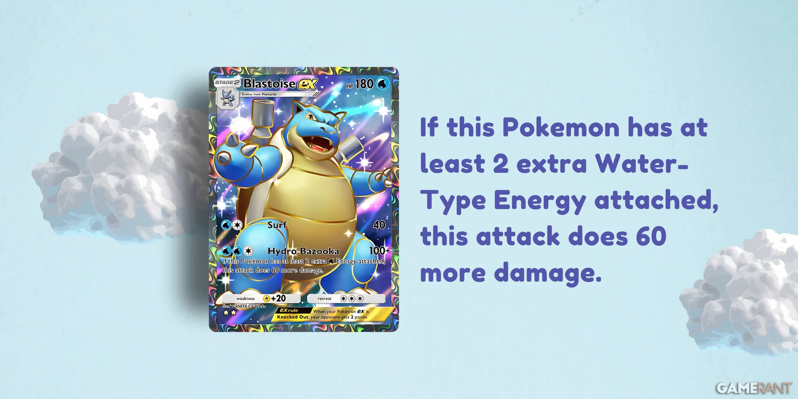 Pokémon TCG Pocket 中的 Blastoise 前卡片描述。