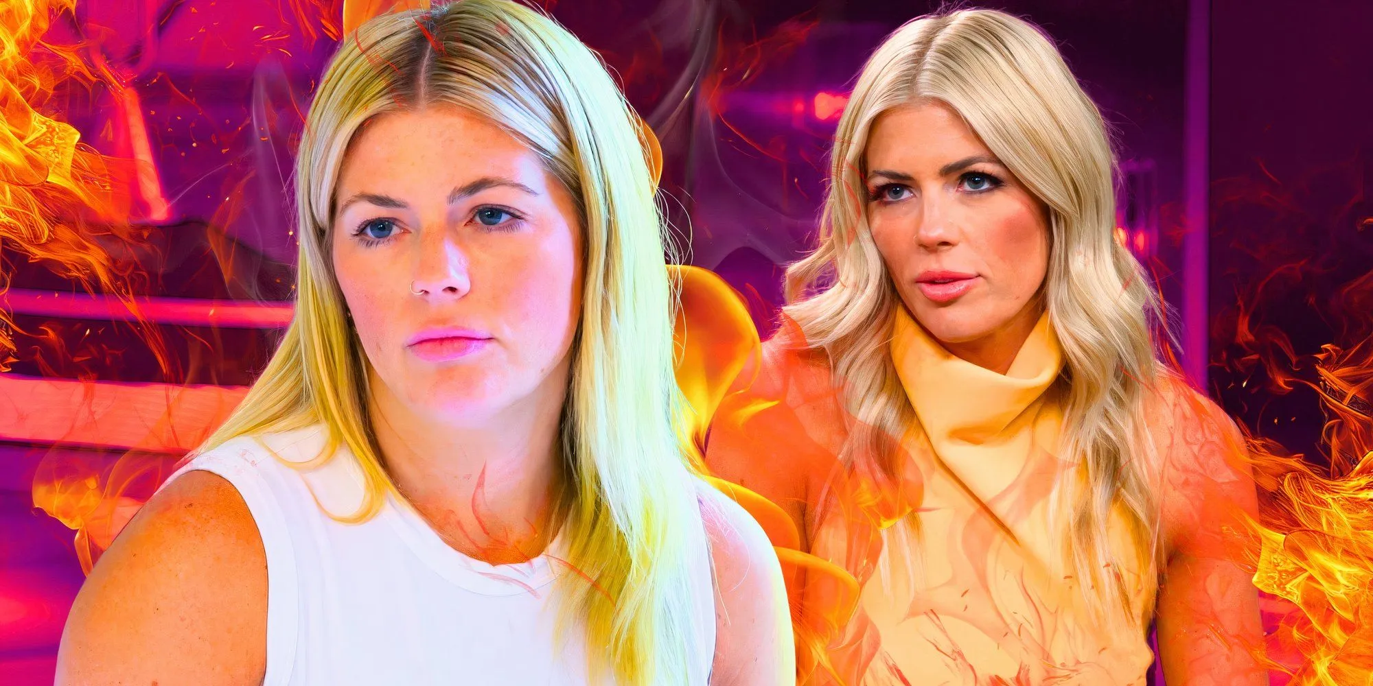 Michelle Tomblin montage on Married At First Sight Season 18 with fire