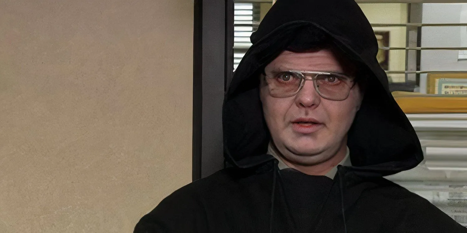 Dwight przebrany za Lorda Sithów