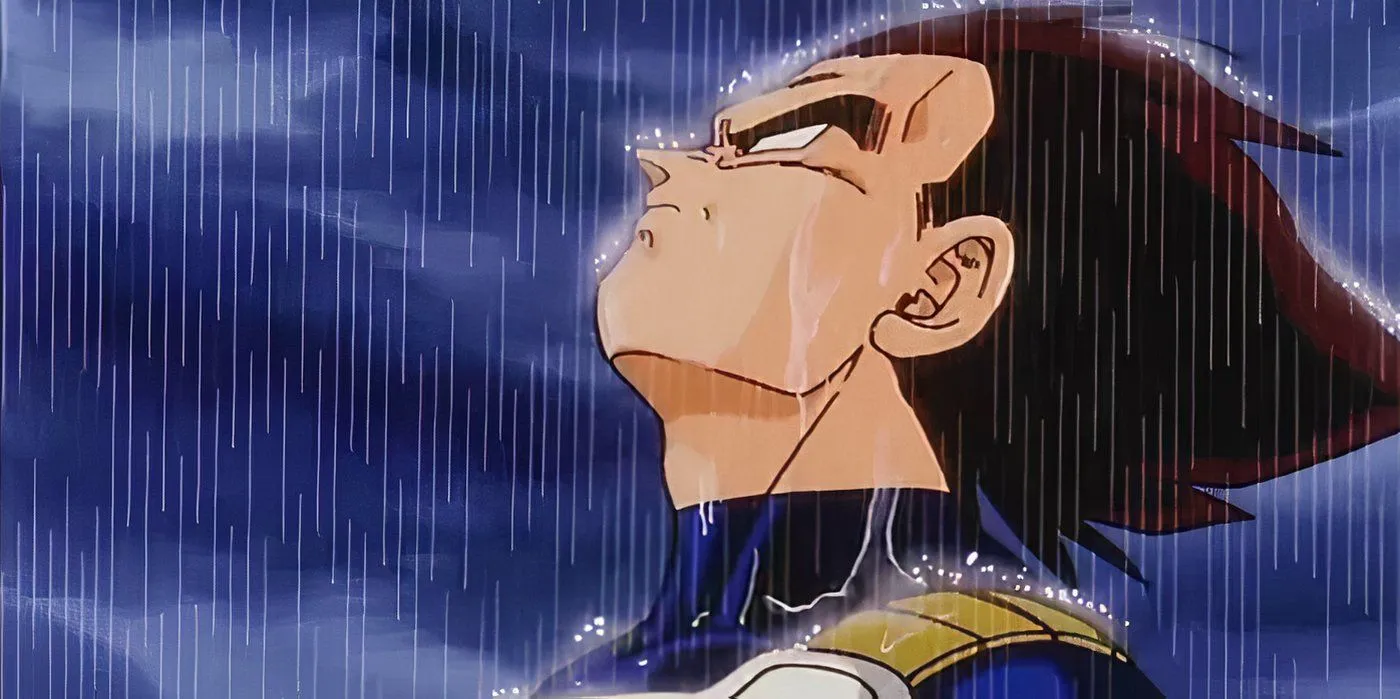 Vegeta fica solenemente na chuva