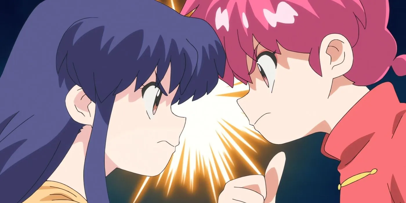 Ranma e Akane discutindo como sempre fazem.