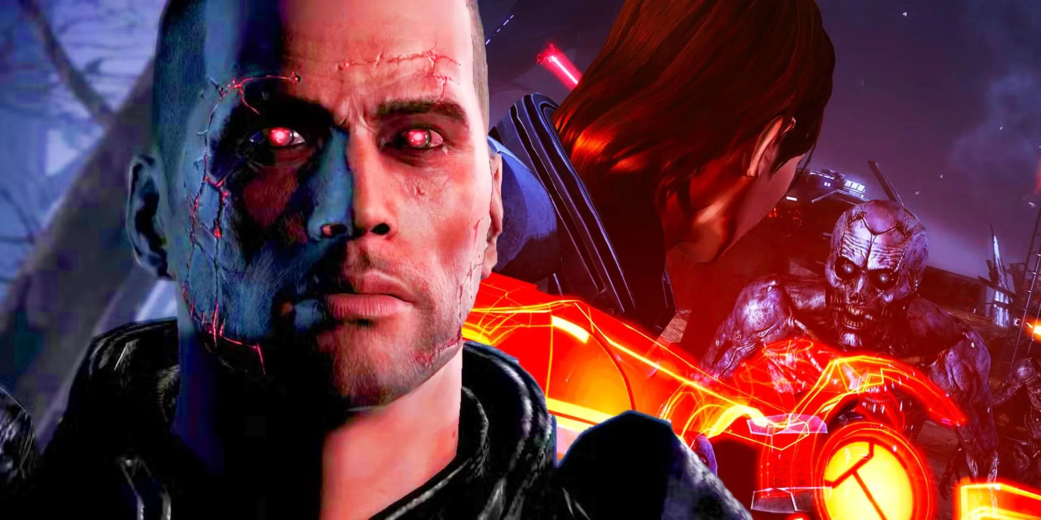 Shepard enfrentándose a los enemigos