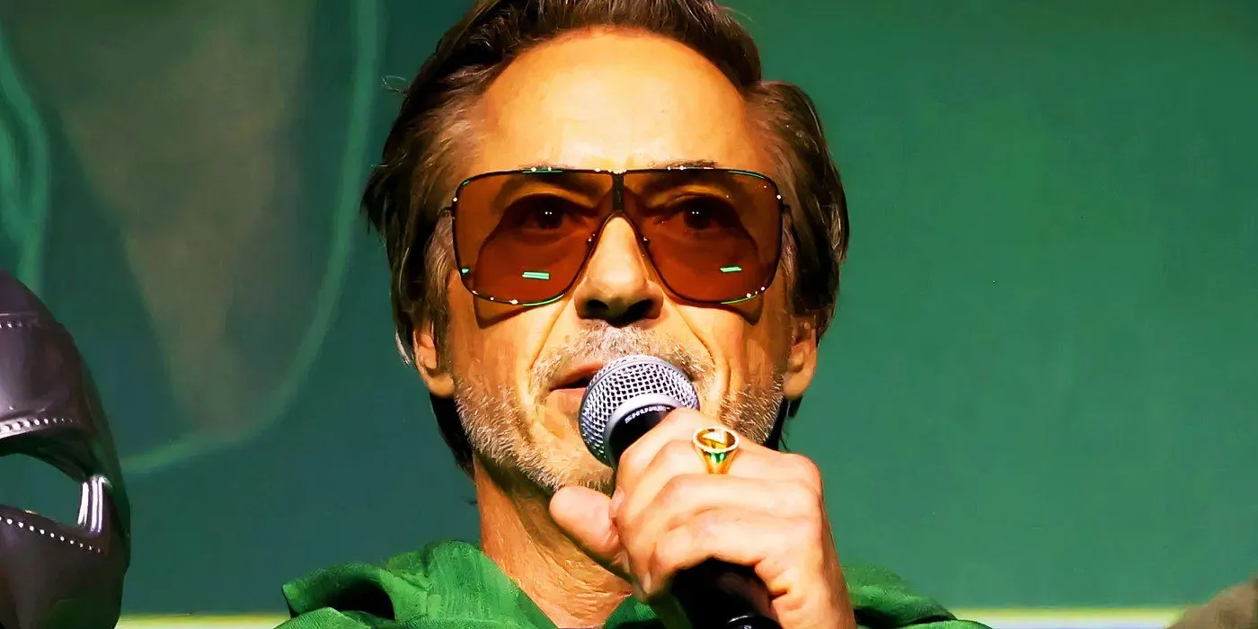 Robert Downey Jr. announcing himself as Doctor Doom at 2024's SDCC