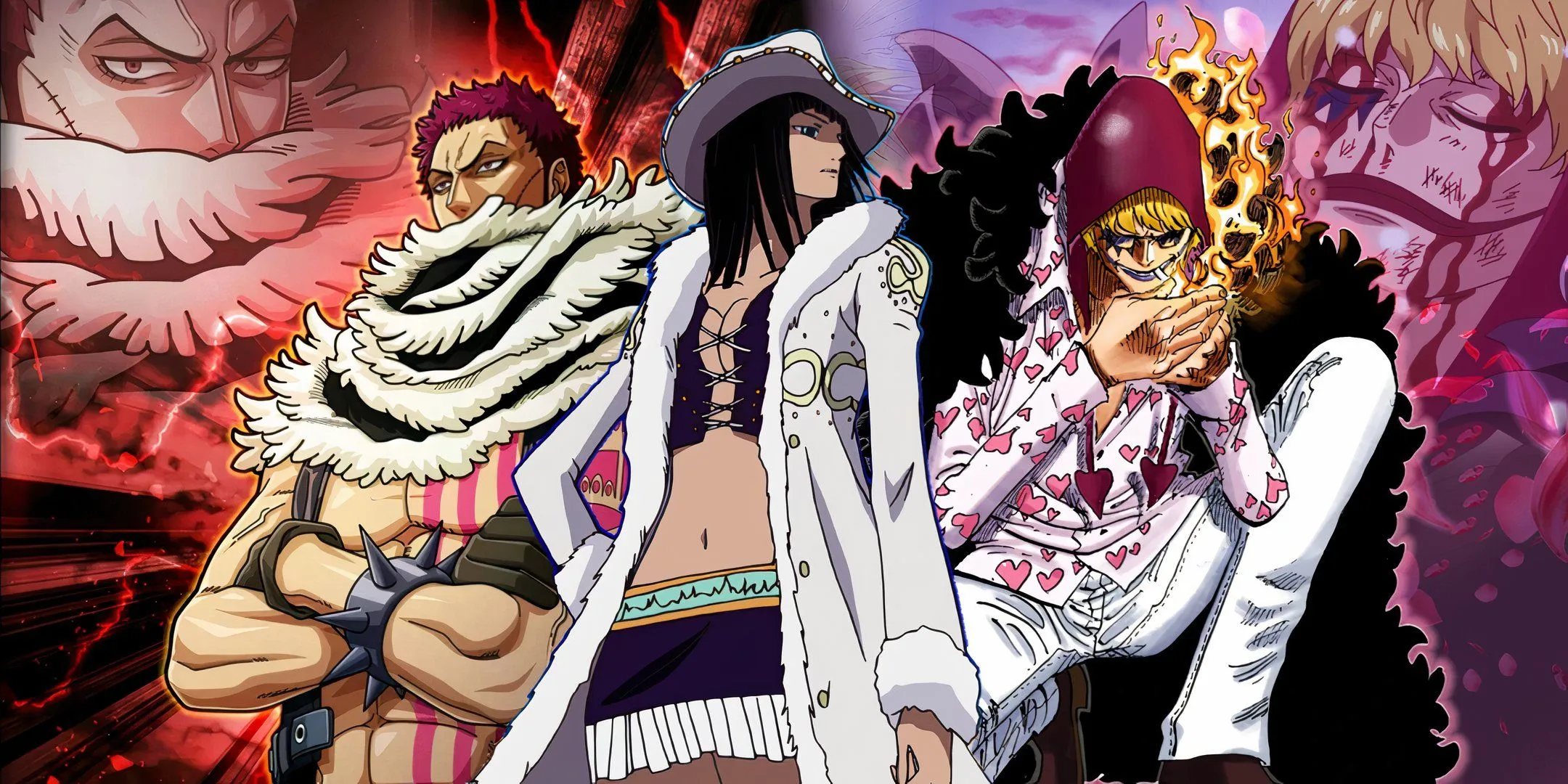 Nico Robin dans One Piece avec d'autres en arrière-plan